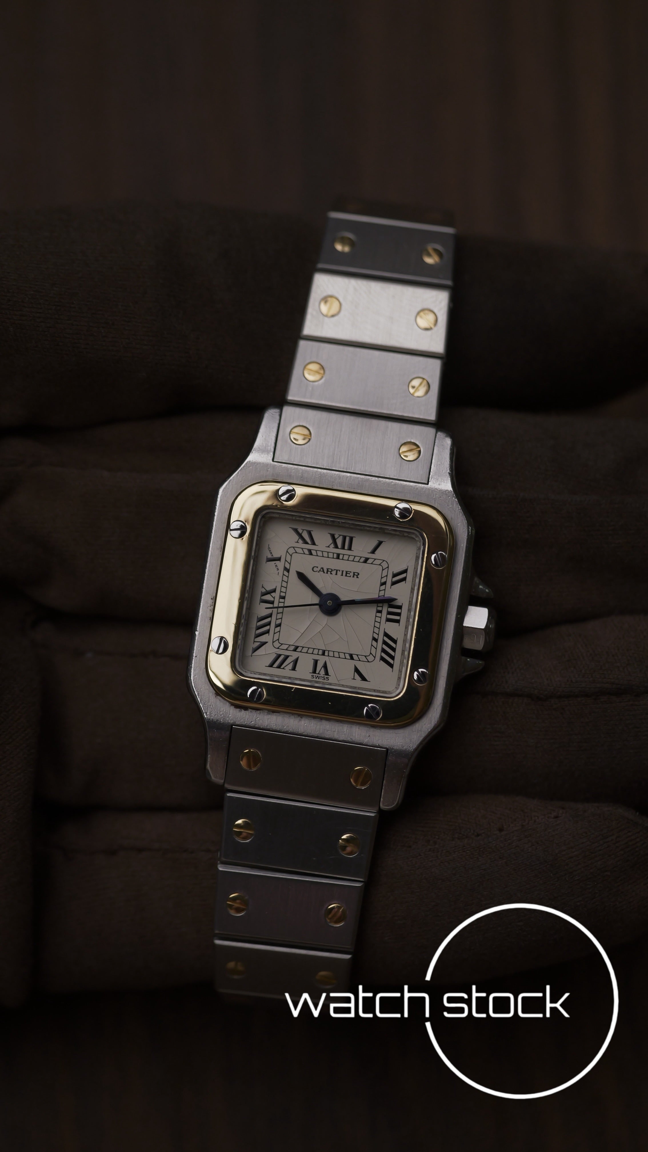 Cartier santos carré lady automatic con scatola spider dial ref.1170902 24x35mm