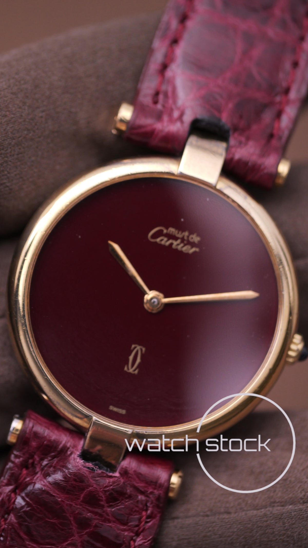 Cartier Vendome ref.590003 30mm Burgundy dial 1980