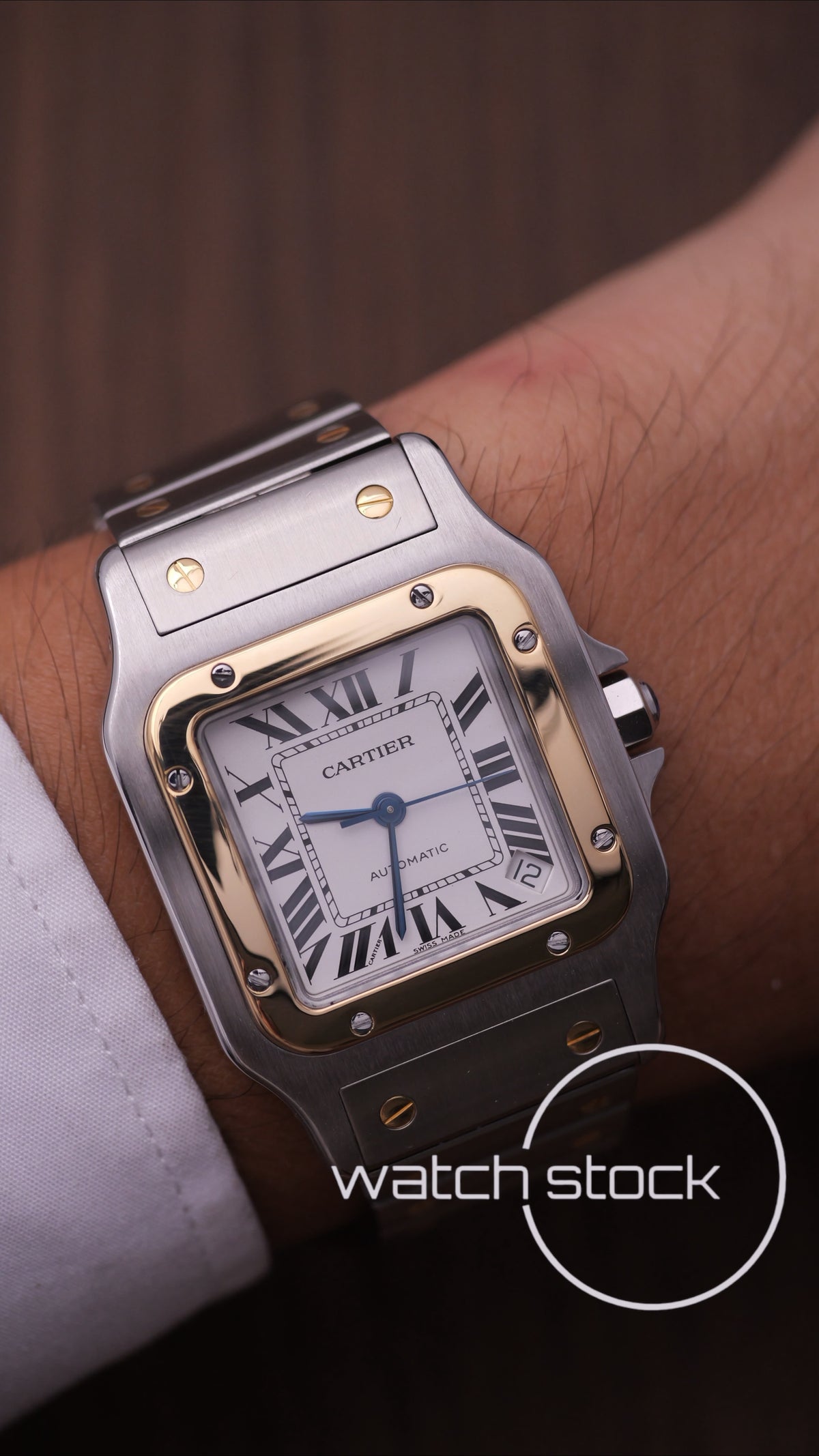 Cartier santos galbee XL Gold Steel ref.2823 Automatic 32x45mm