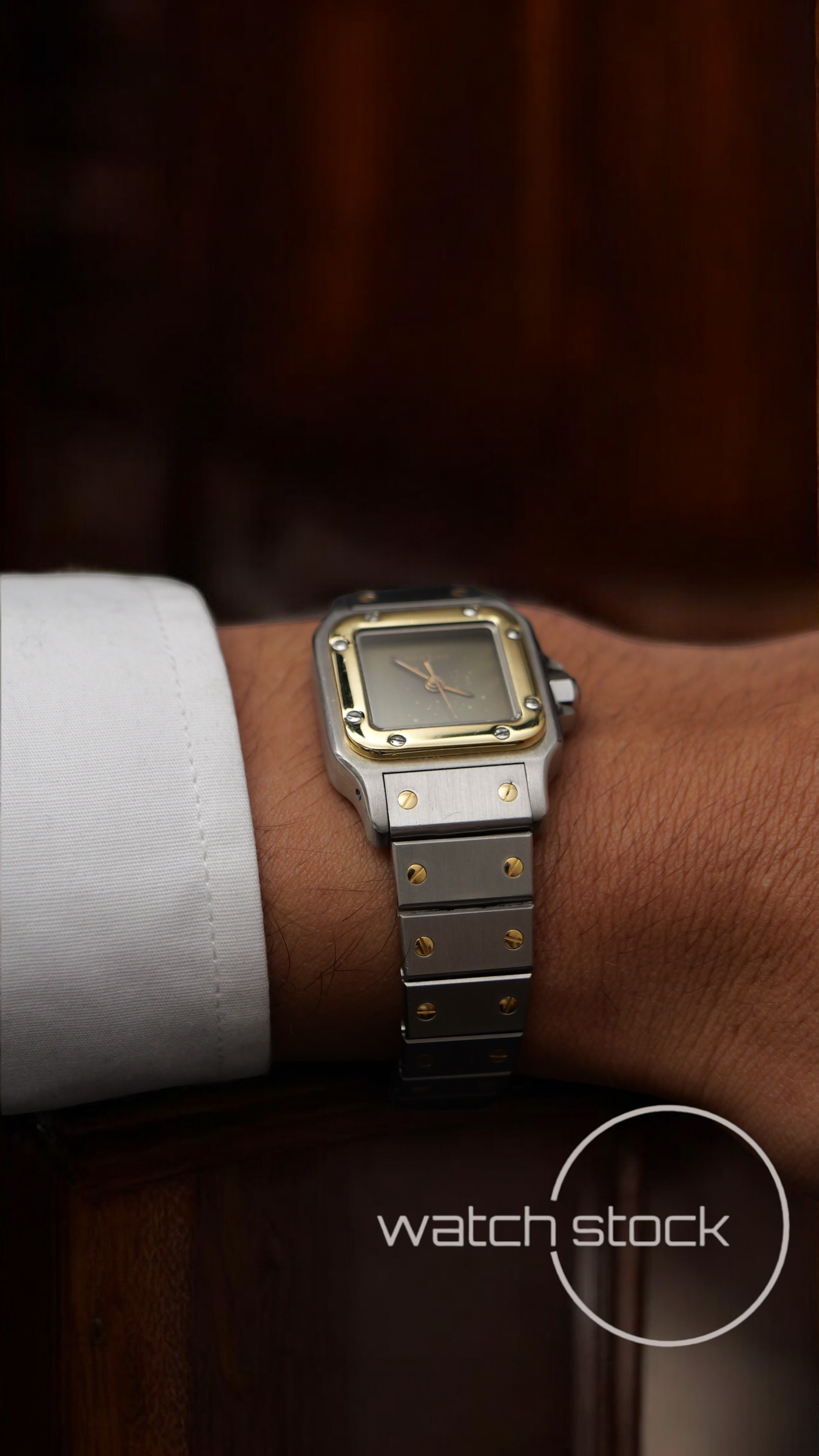 Cartier santos carré pm ghost lady 24x35mm santos de cartier automatic grey dial full set misura 2