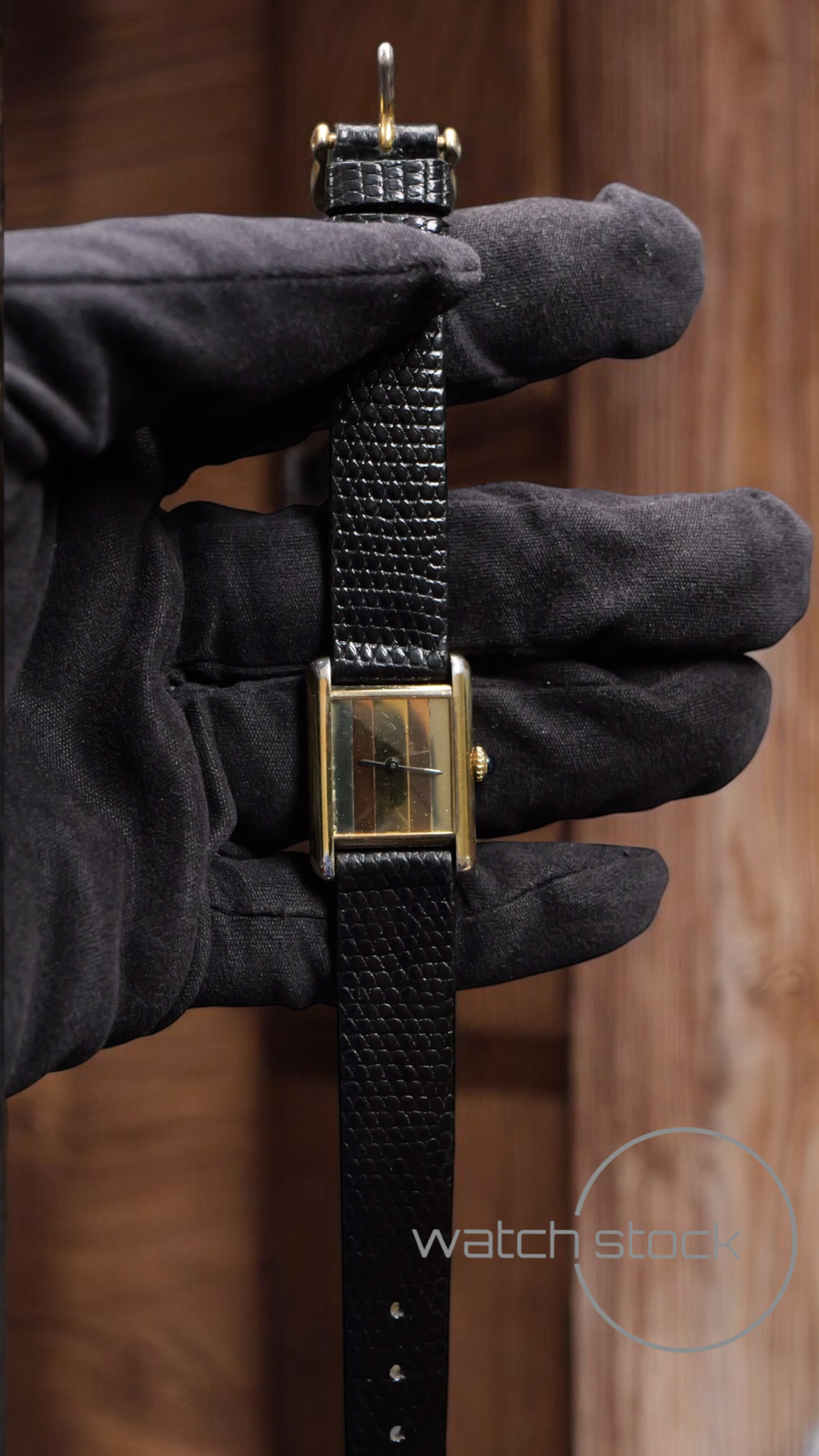 Cartier tank ref. 227001 vermeil argent plaque gold Trinity dial carica manuale taglia 3