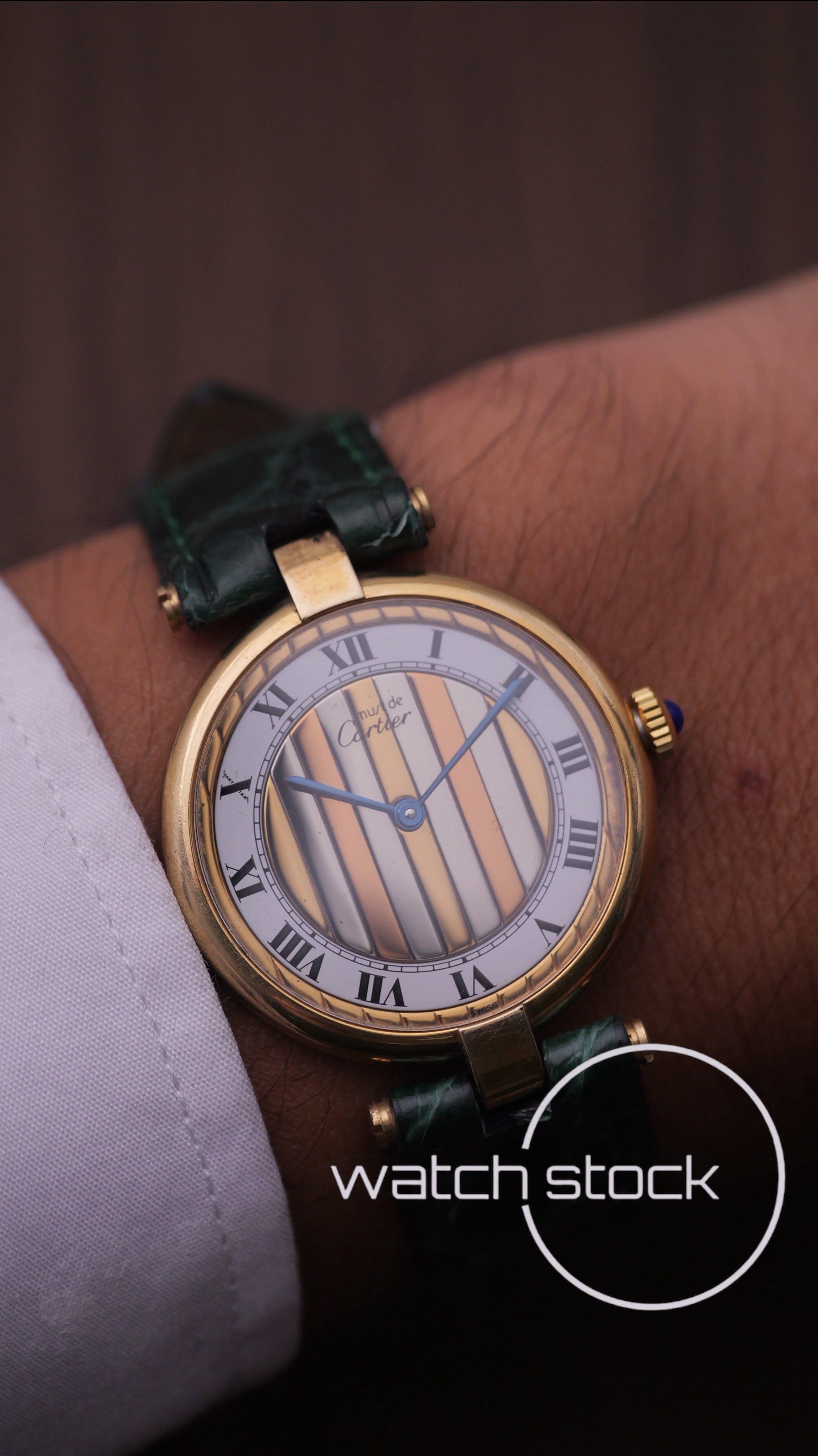 Cartier Vendome 30mm Trinity dial anno 1980