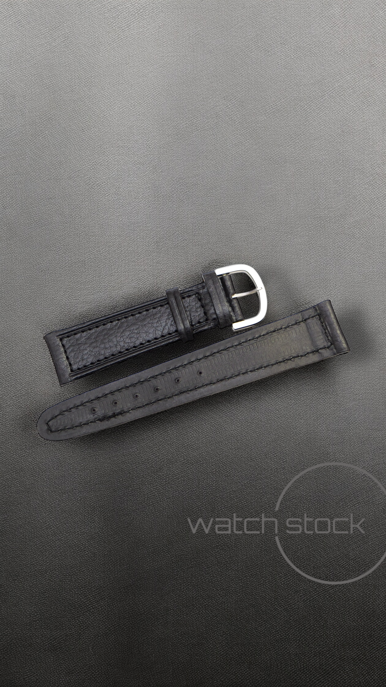 Cinturino Longines in pelle nera con fibbia loggata ansa 21mm