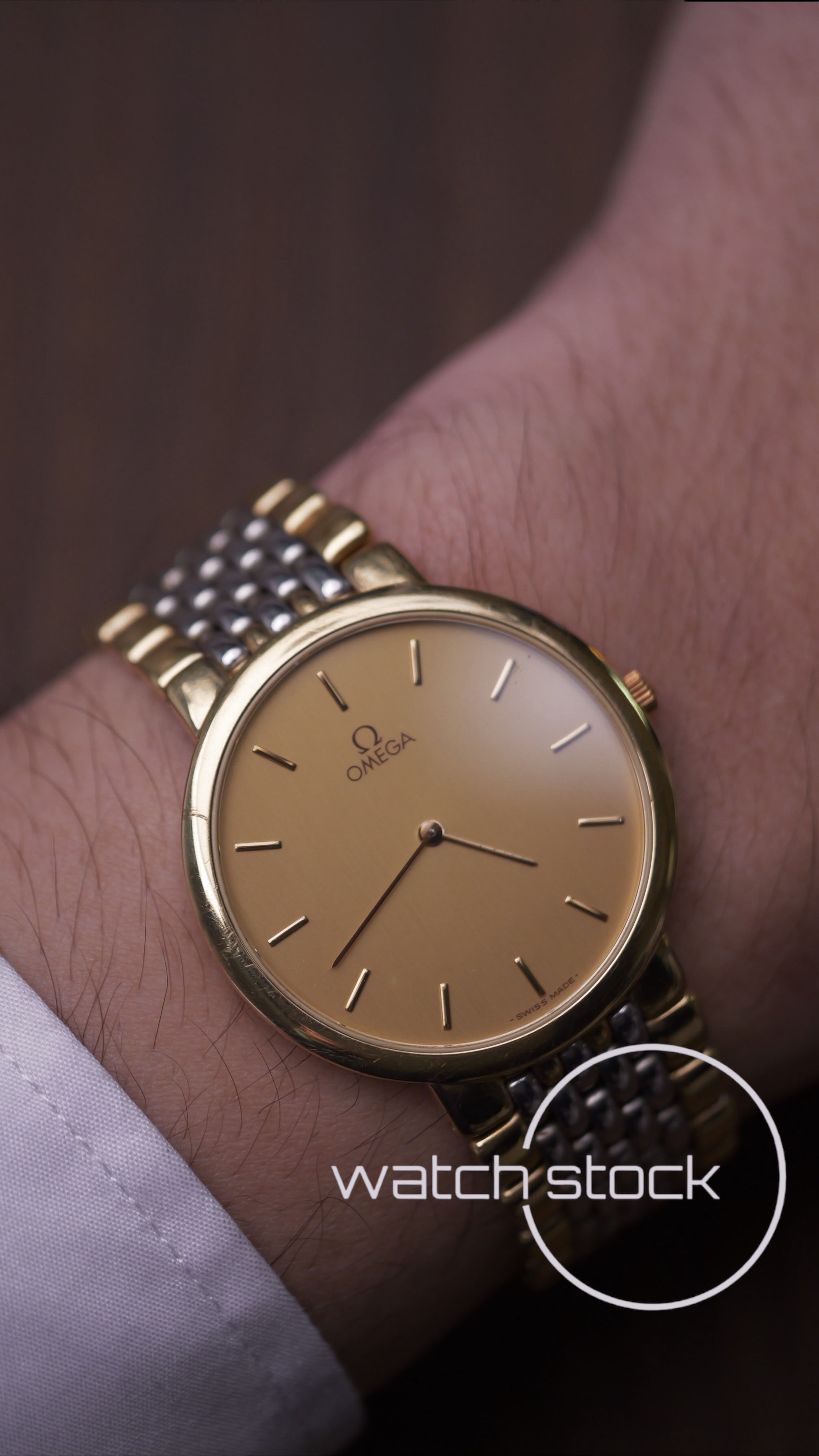 Omega De ville 1986 vintage bracciale integrato con sticker Quartz