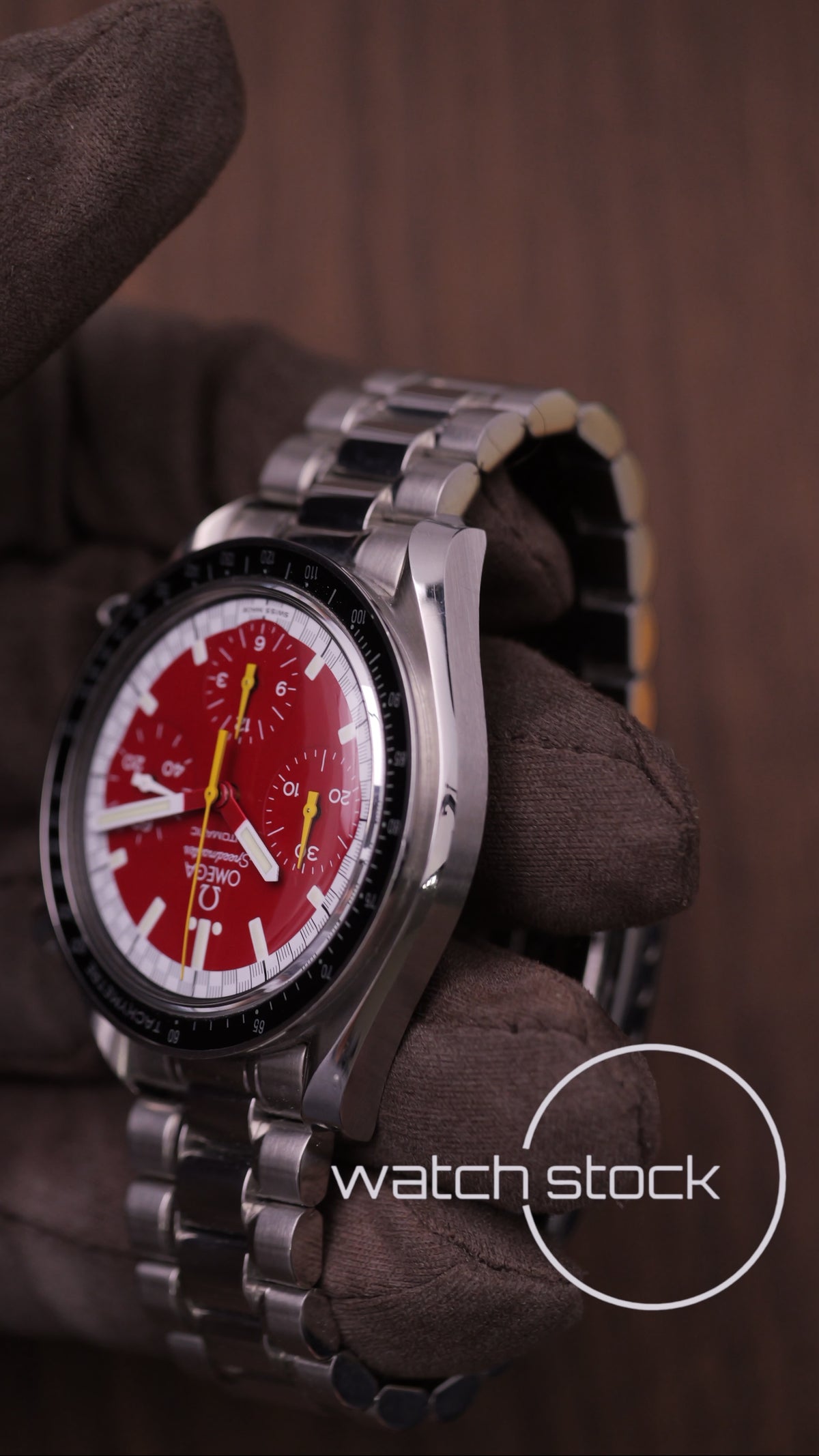 Omega speedmaster Schumacher reduced red dial ref. 175.0032 39mm automatic 1995