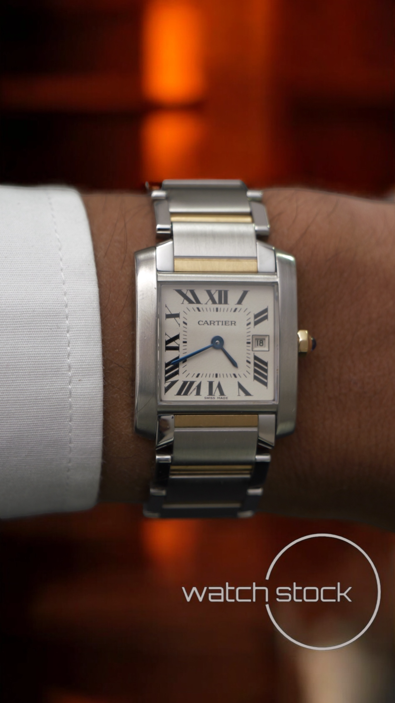 Cartier tank francaise acc. Or. ref.2465 29x30mm quarz