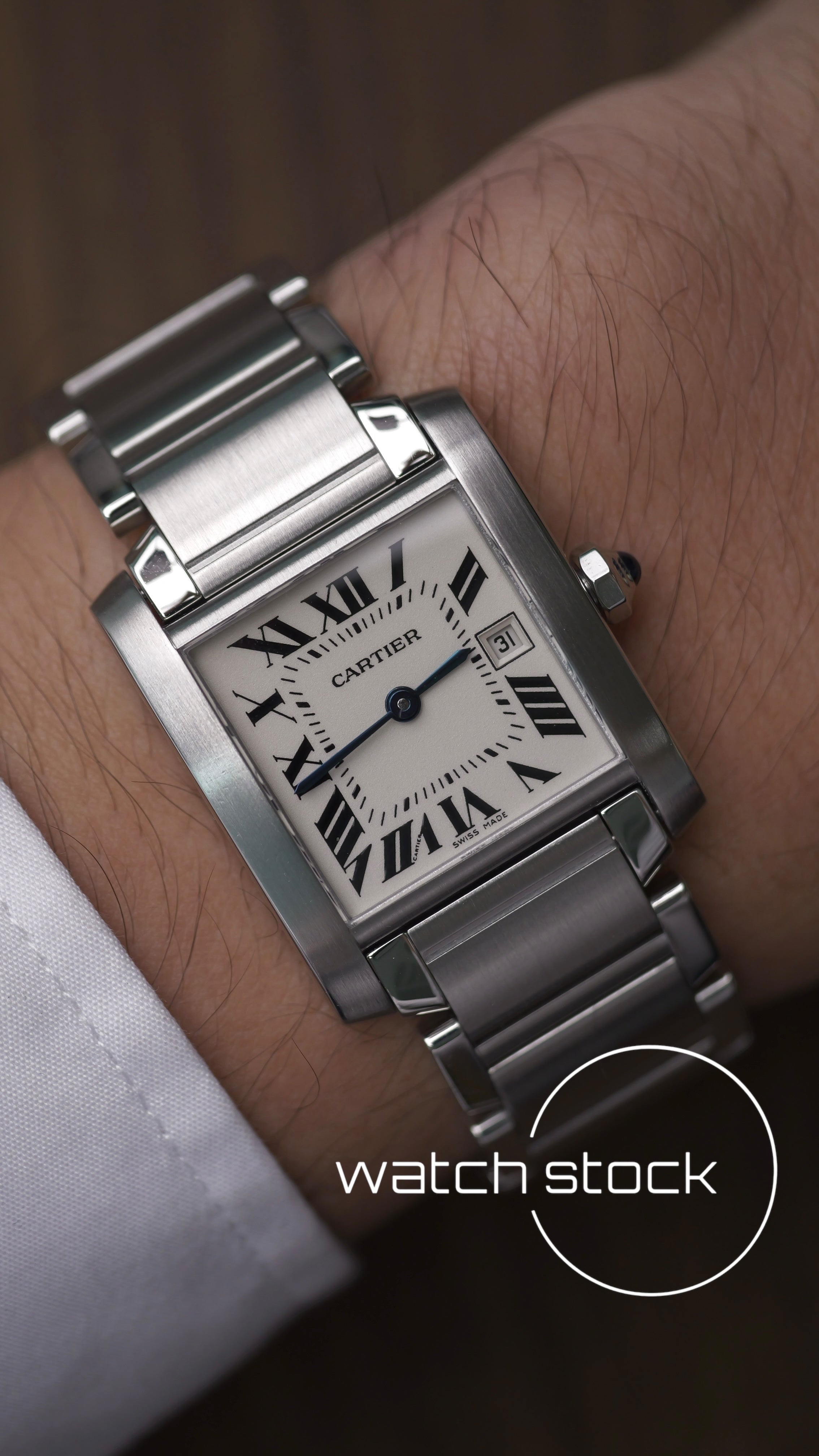 Cartier tank francaise medium ref.2465 29x30mm FULL SET quartz