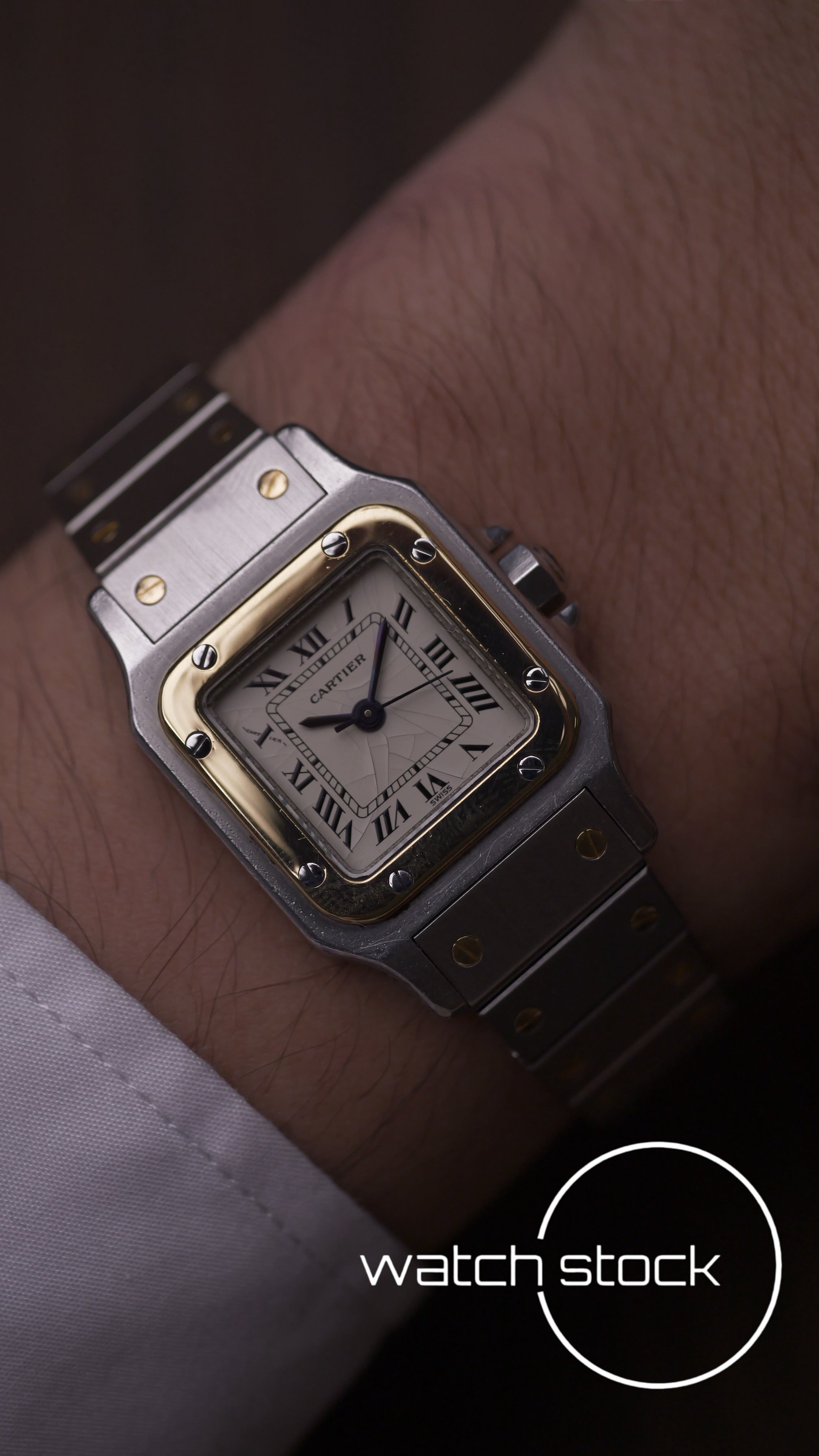 Cartier santos carré lady automatic con scatola spider dial ref.1170902 24x35mm