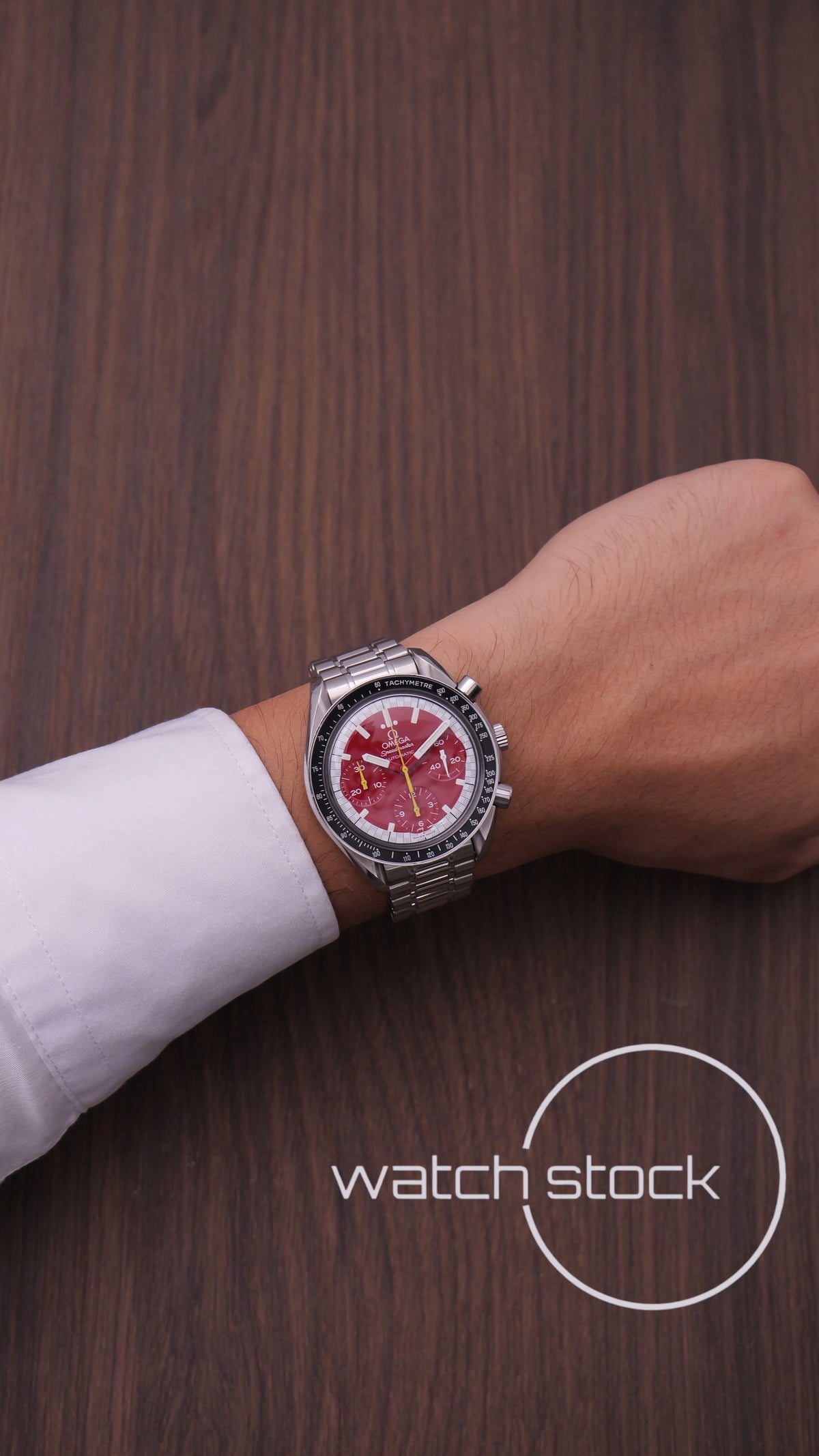 Omega speedmaster Schumacher reduced red dial ref. 175.0032 39mm automatic 1995