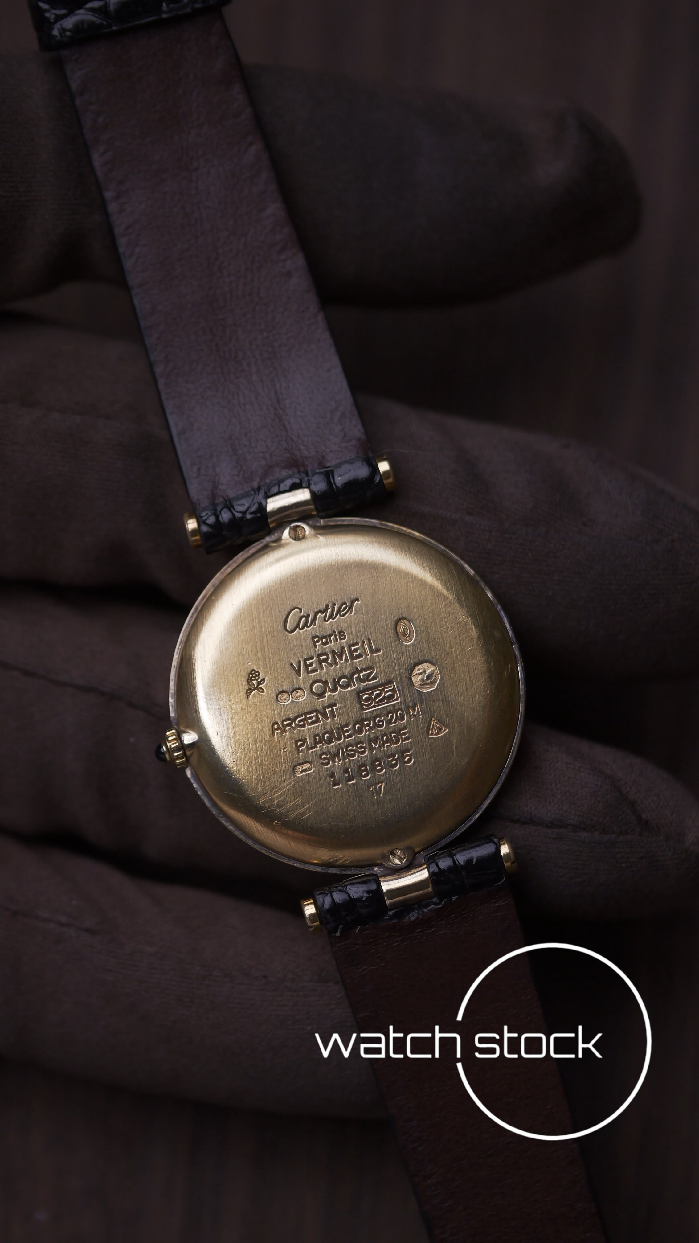 Cartier Vendome 30mm black dial unisex 1990