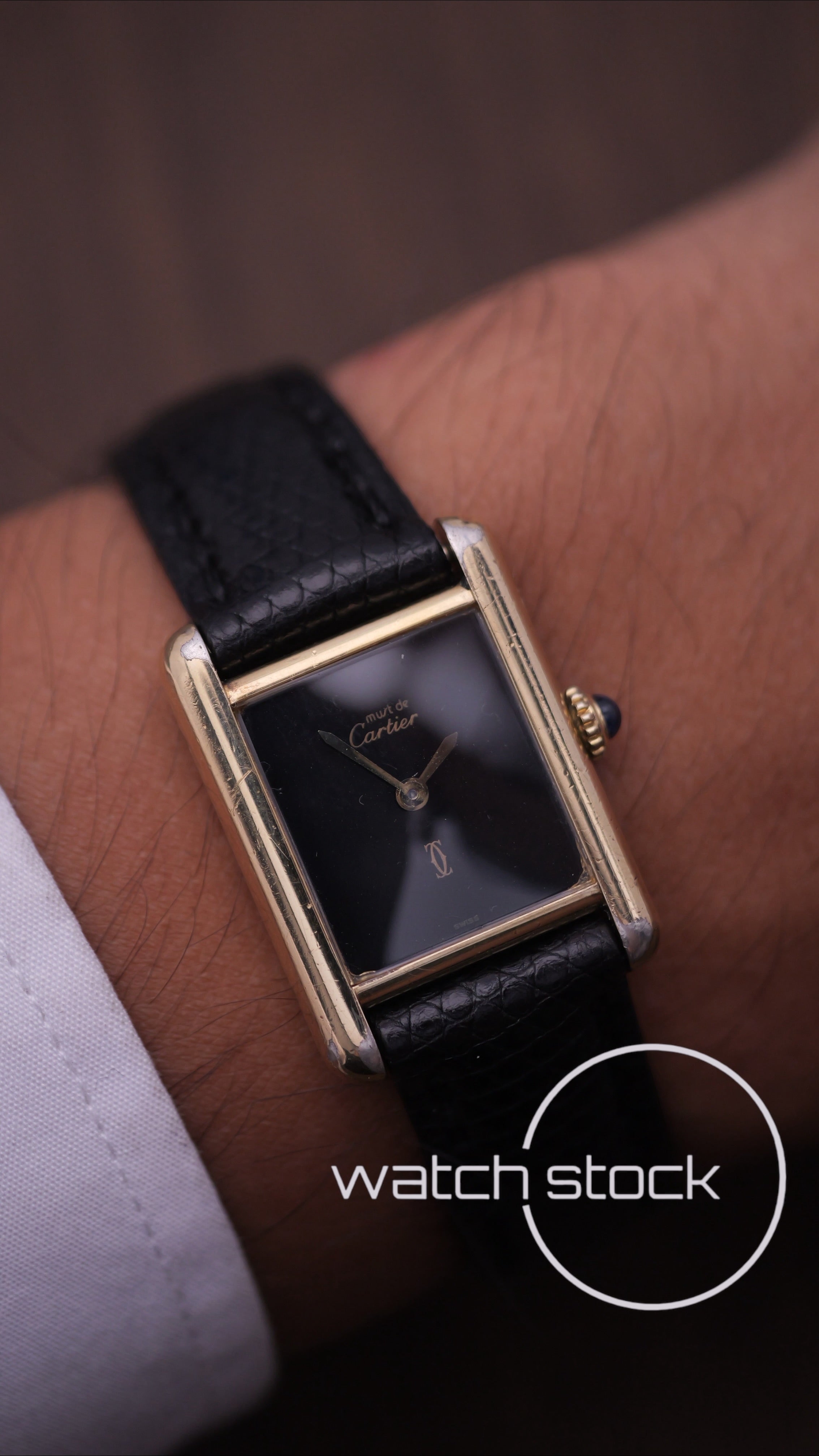 Cartier Tank TG3 Black Dial 1980