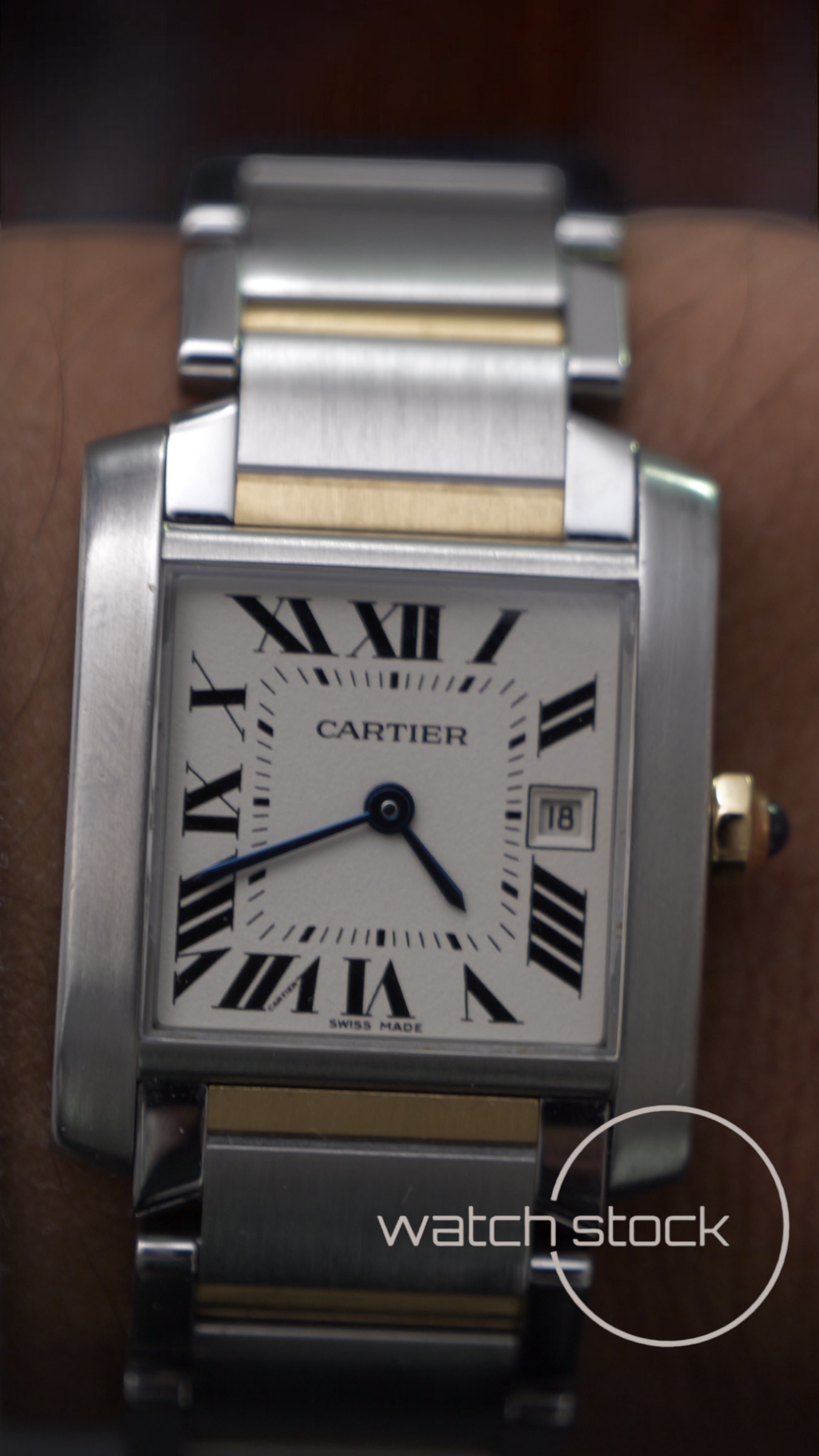 Cartier tank francaise acc. Or. ref.2465 29x30mm quarz