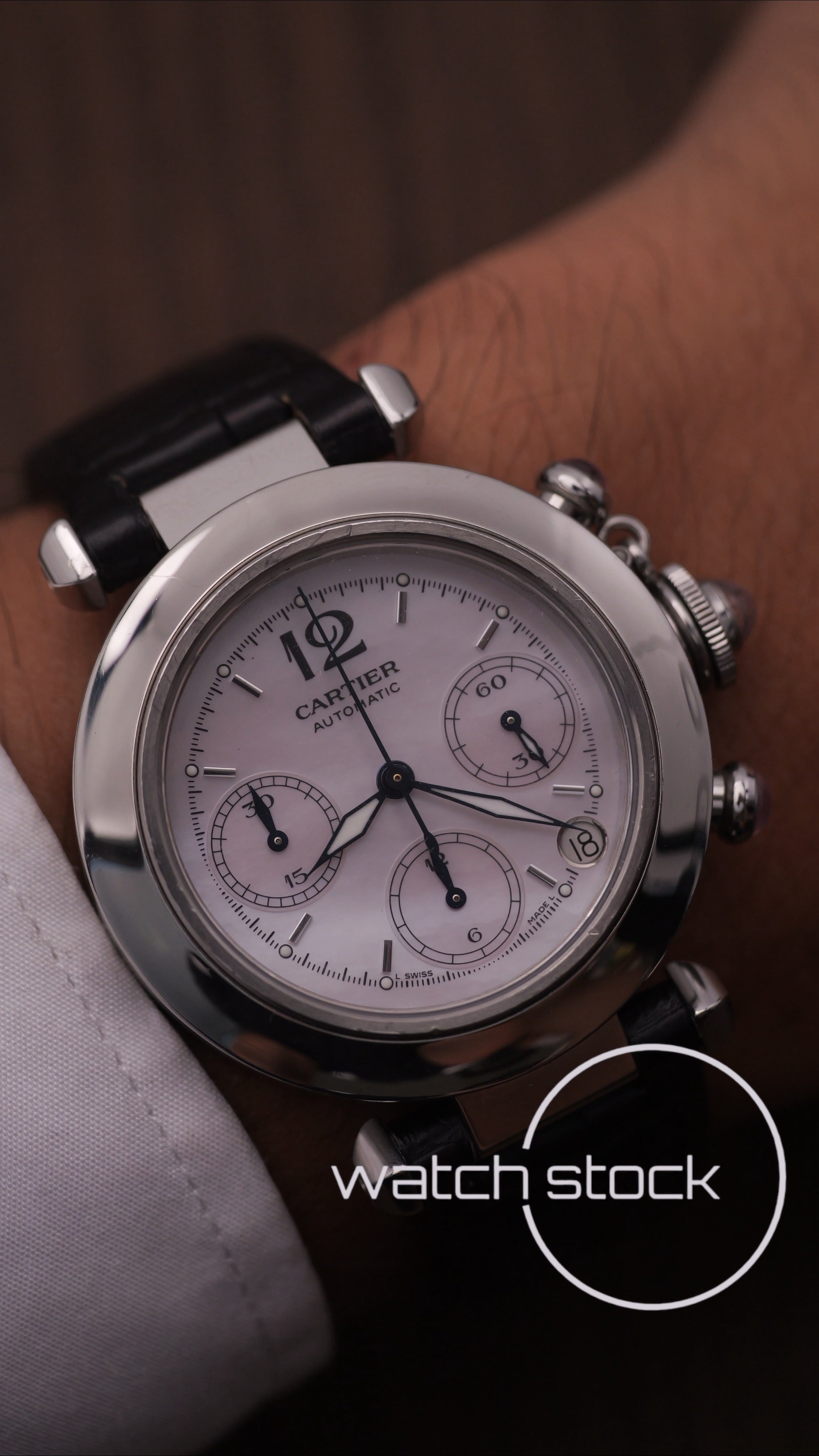 Cartier Pasha Chronograph MOP Dial Edizione Speciale Natale 2003 Full Set