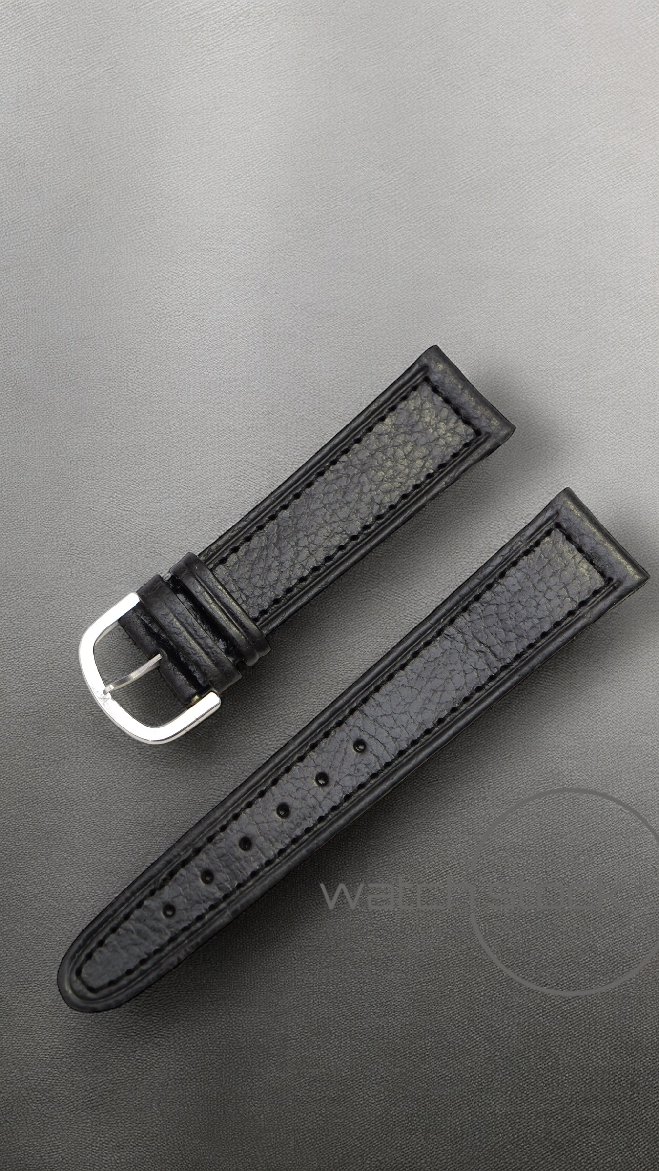 Cinturino Longines in pelle nera con fibbia loggata ansa 21mm