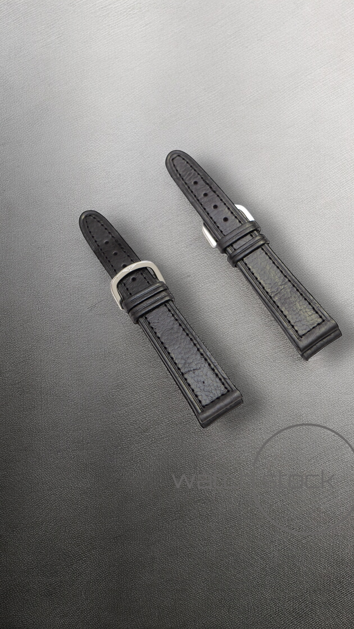 Cinturino Longines in pelle nera con fibbia loggata ansa 21mm