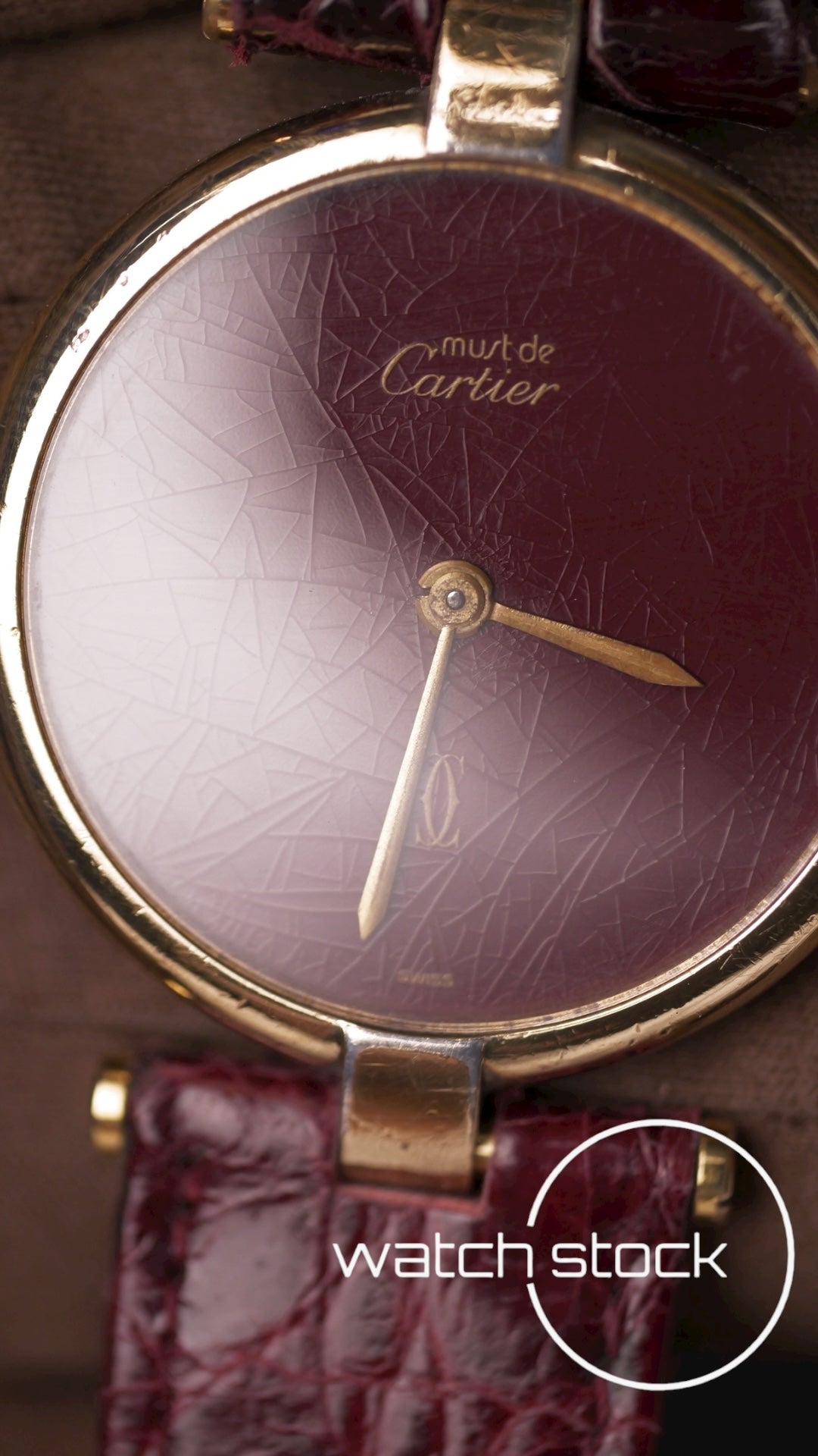 Cartier Vendomme quadrante Burgundy spyder anno 1990