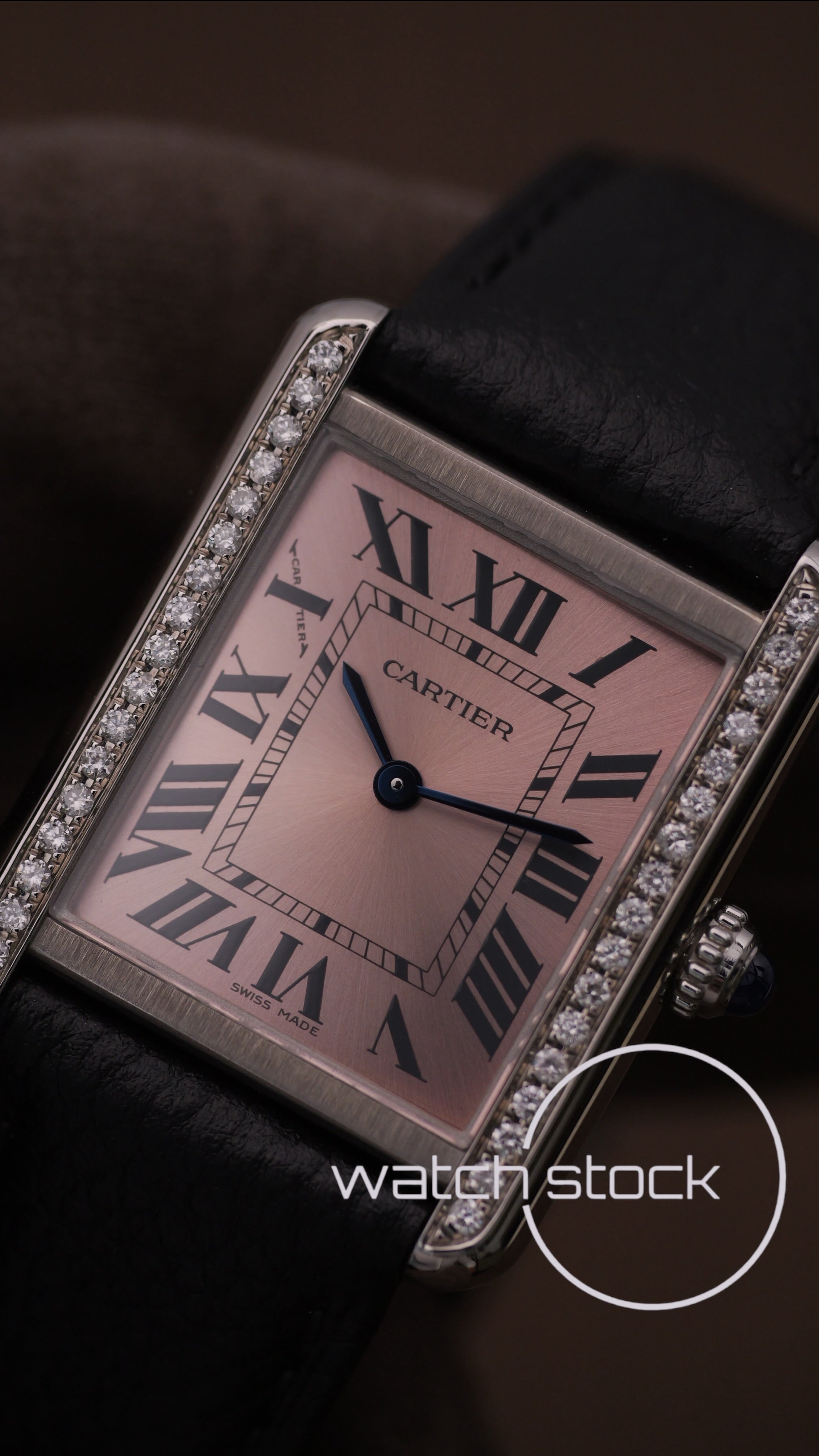 Cartier Tank Solo Rose dial diamond Ref W5200000 S/M 31x25mm Full set 2019 Edizione Speciale Boutique Parigi