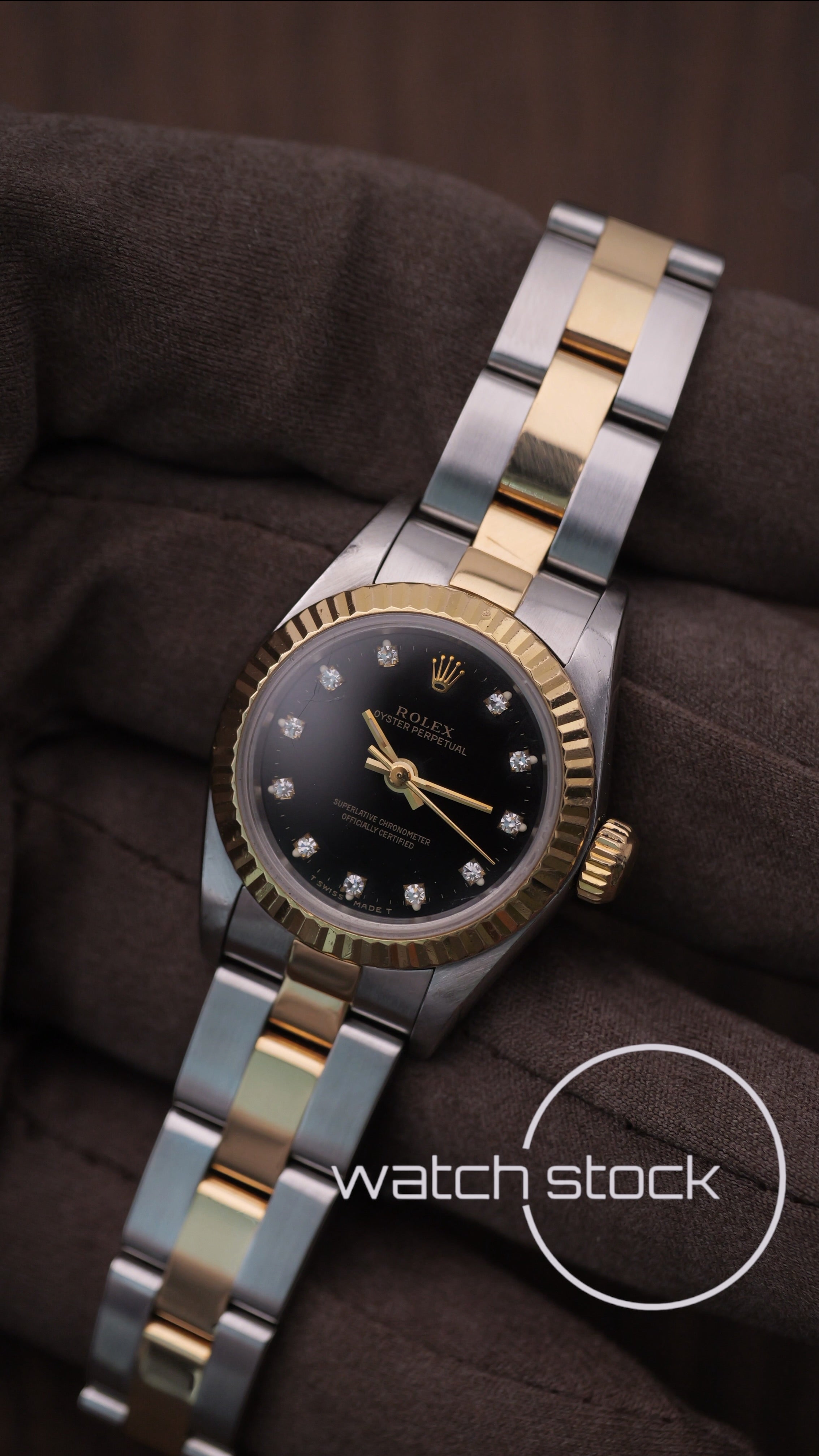 Rolex oyster perpetual 26mm ref. 67193 1994º Two Tone Diamonds