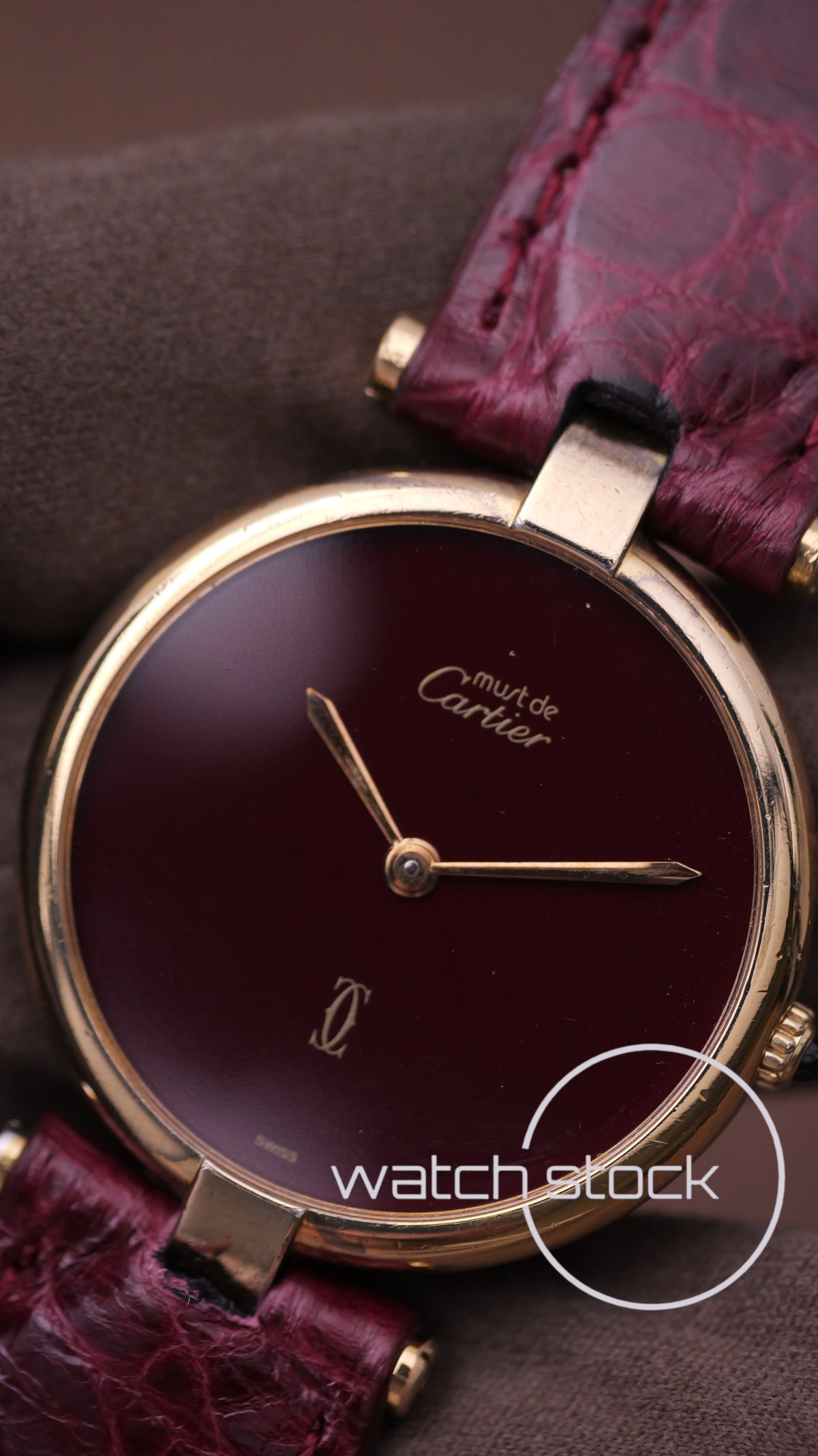 Cartier Vendome ref.590003 30mm Burgundy dial 1980