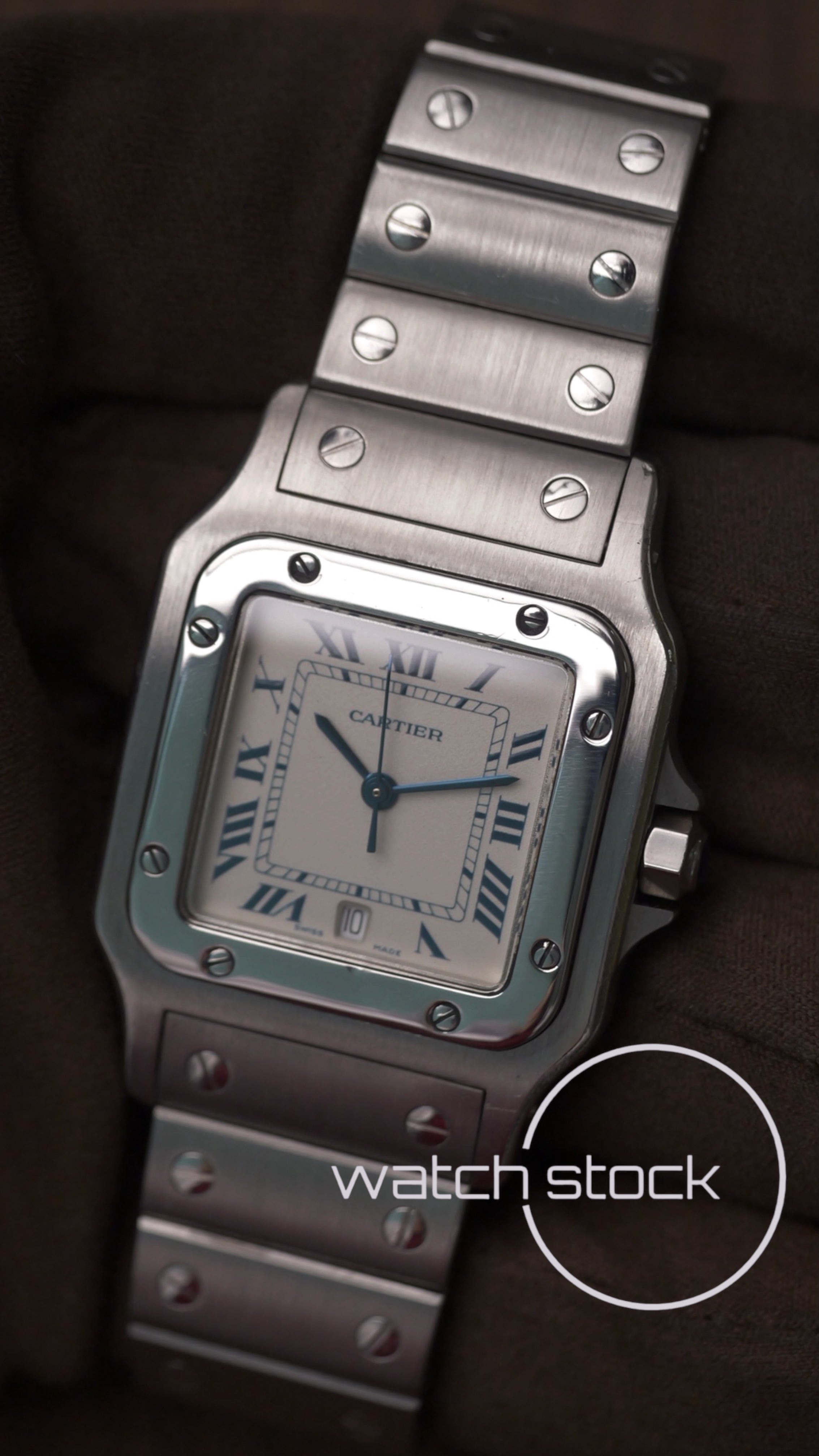 Cartier santos galbee men quartz 29x41mm ref.1564 blue numeral