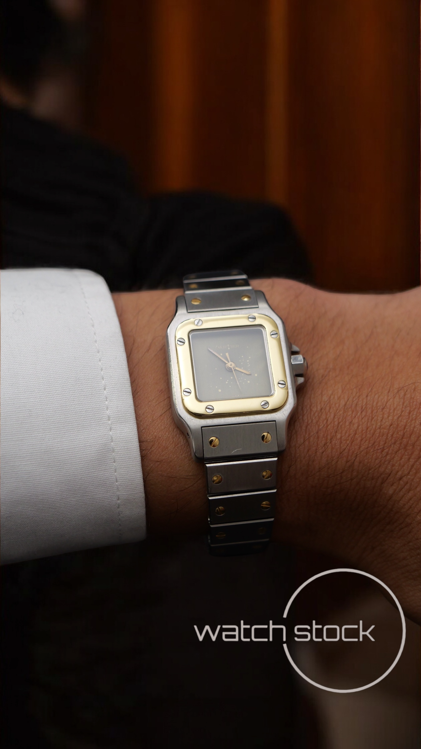 Cartier santos carré pm ghost lady 24x35mm santos de cartier automatic grey dial full set misura 2