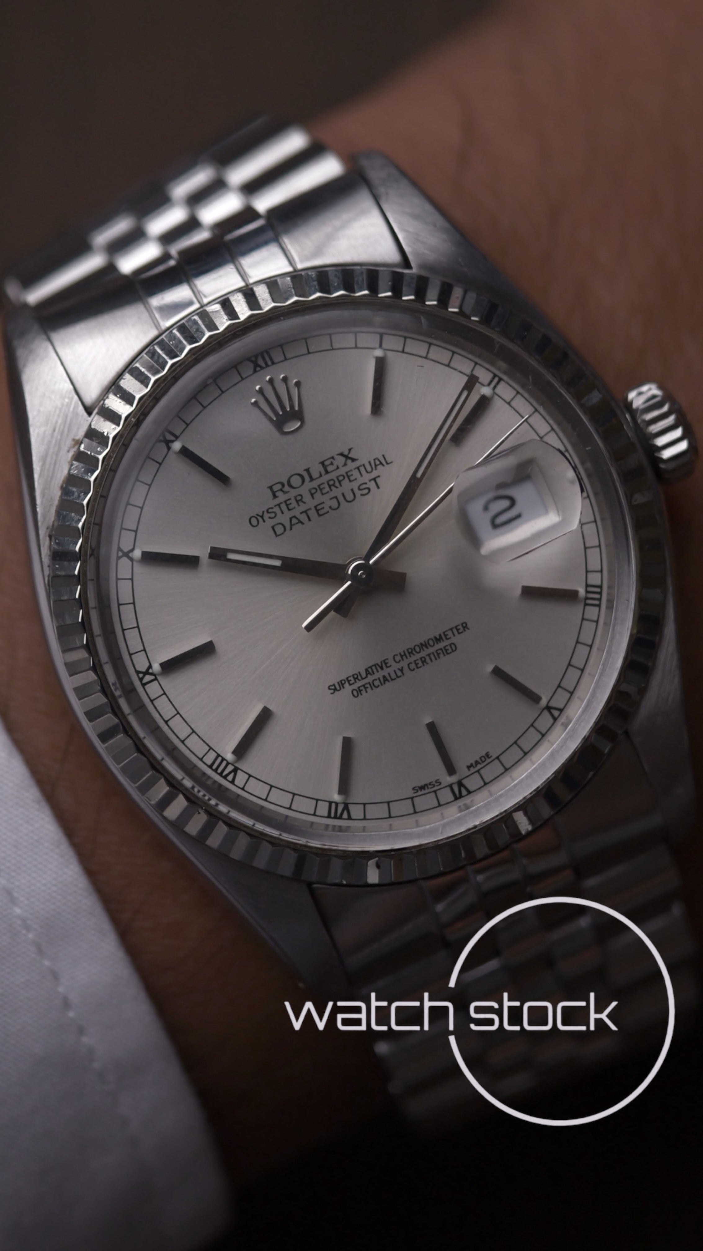 Rolex datejust 36mm 16014 argènté dial Box+ Service Papers