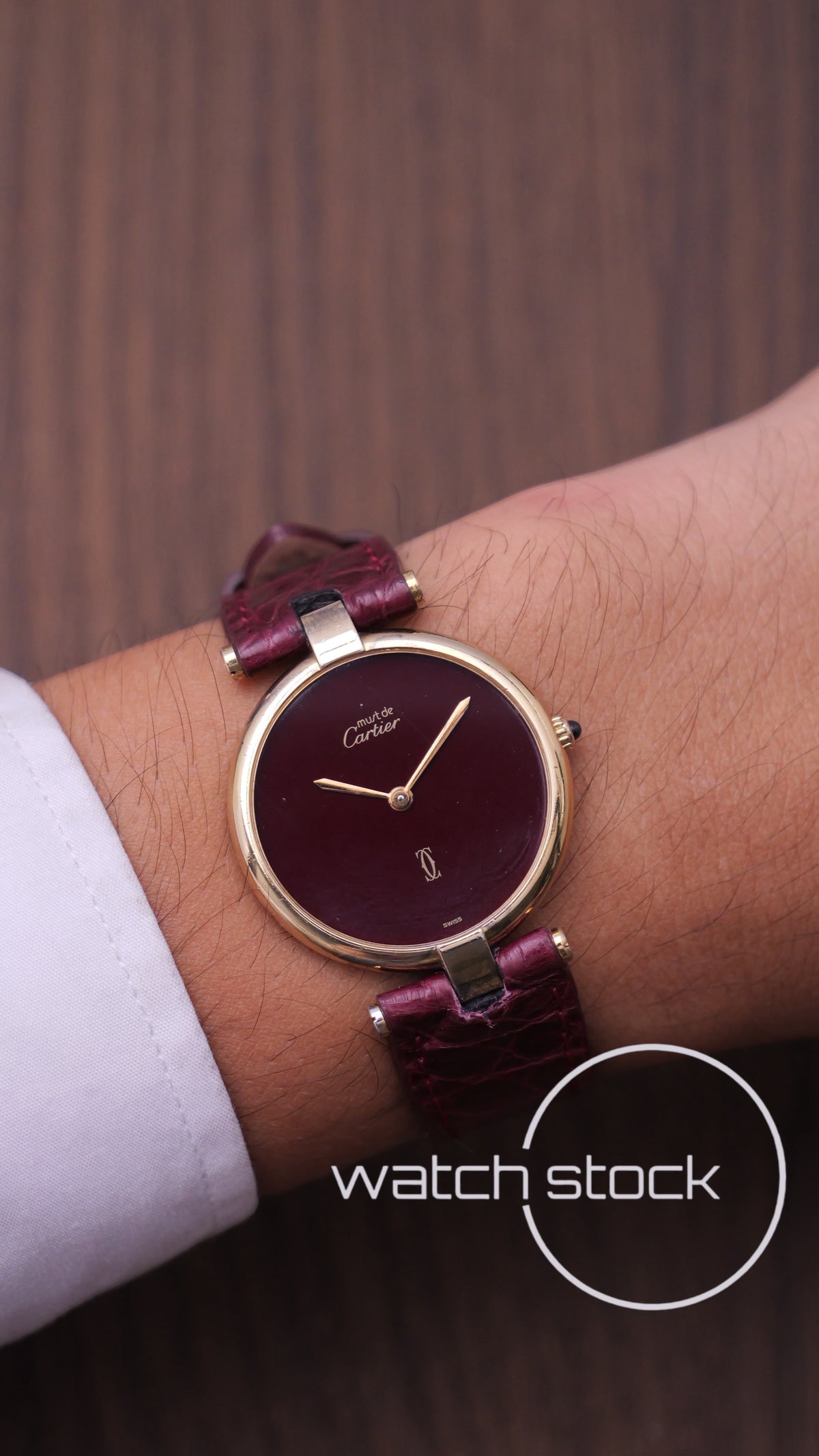Cartier Vendome ref.590003 30mm Burgundy dial 1980