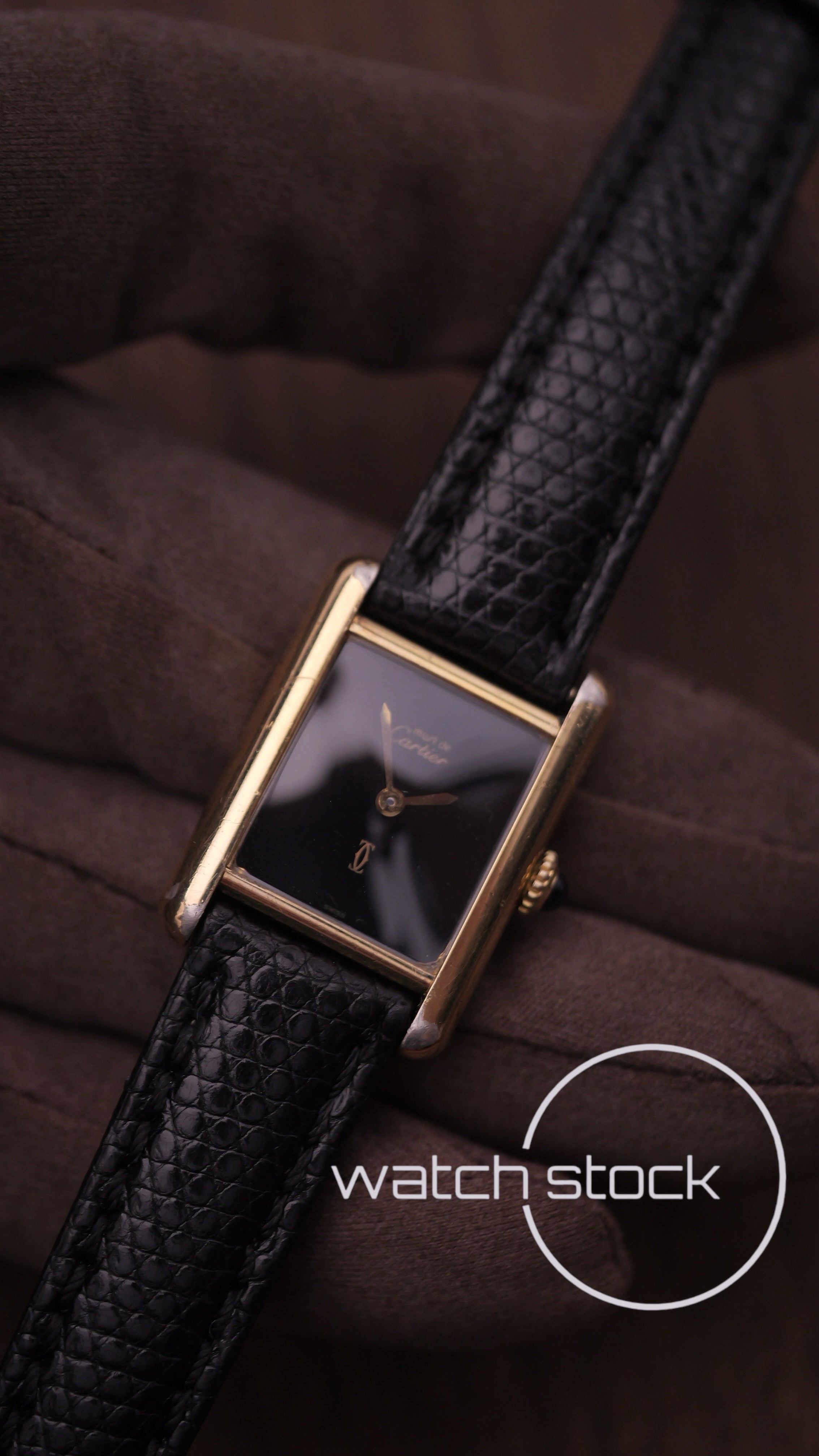 Cartier Tank TG3 Black Dial 1980