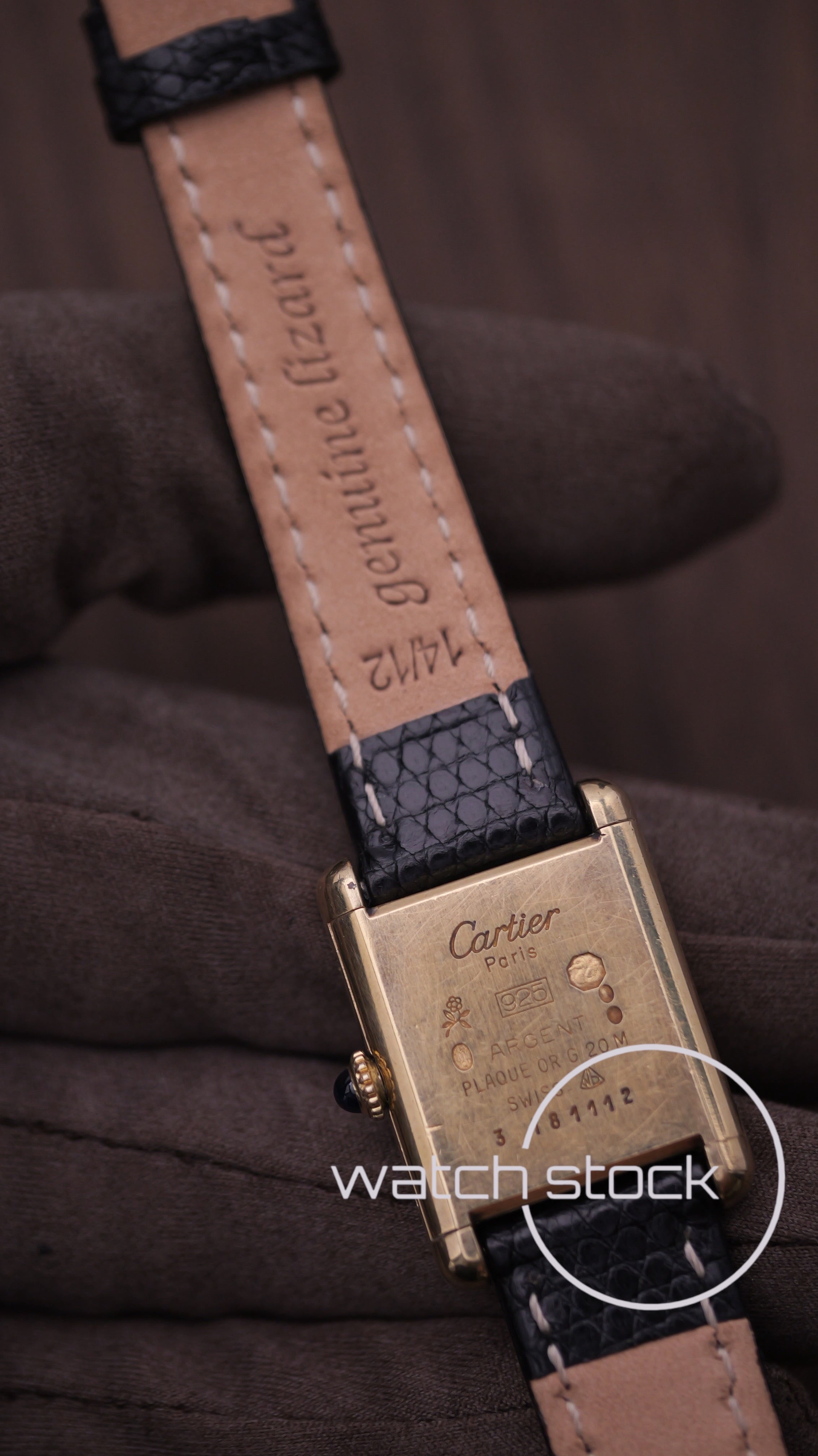 Cartier Tank TG3 Black Dial 1980