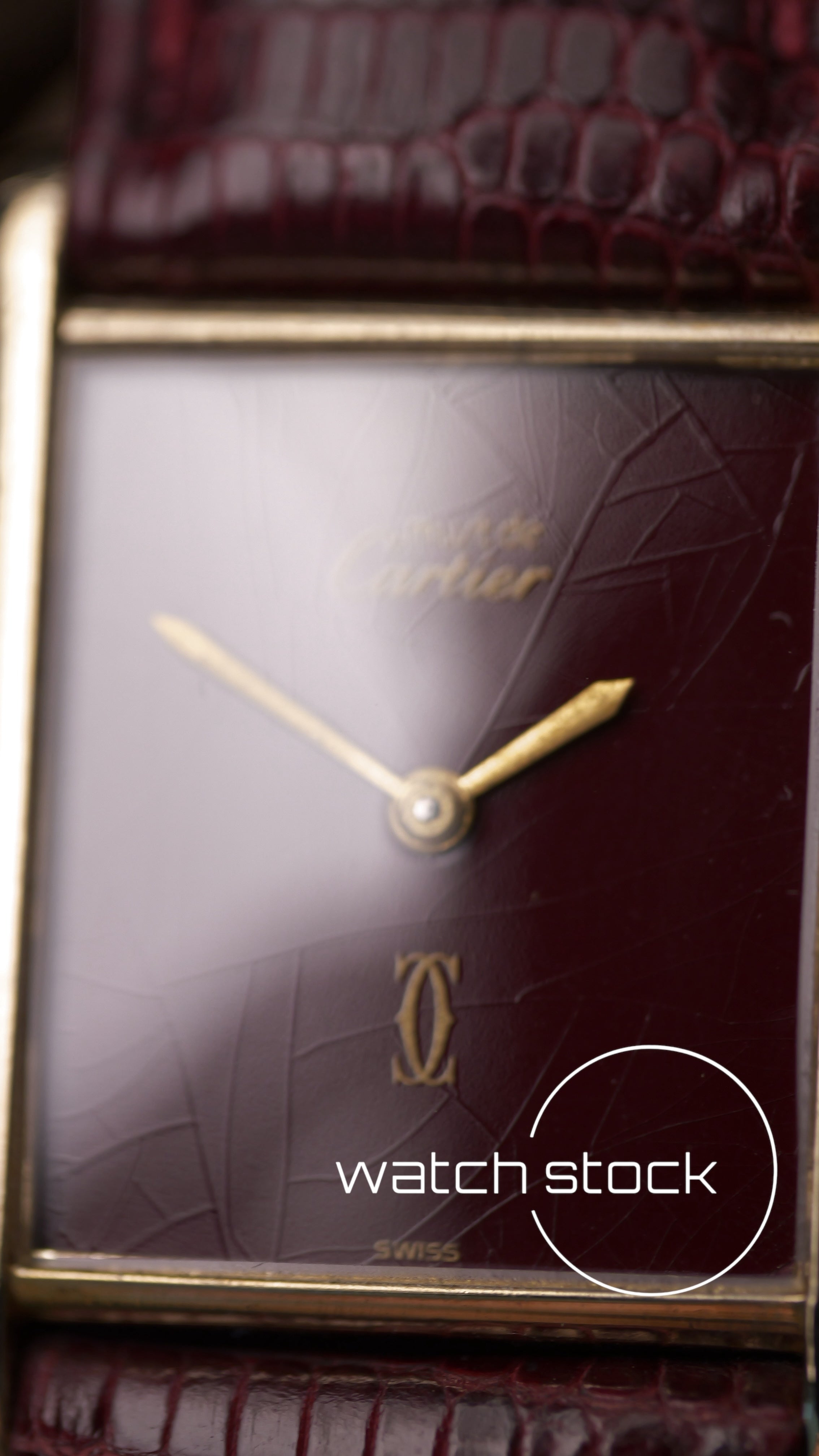 Cartier tank vintage burgundy dial tg.6