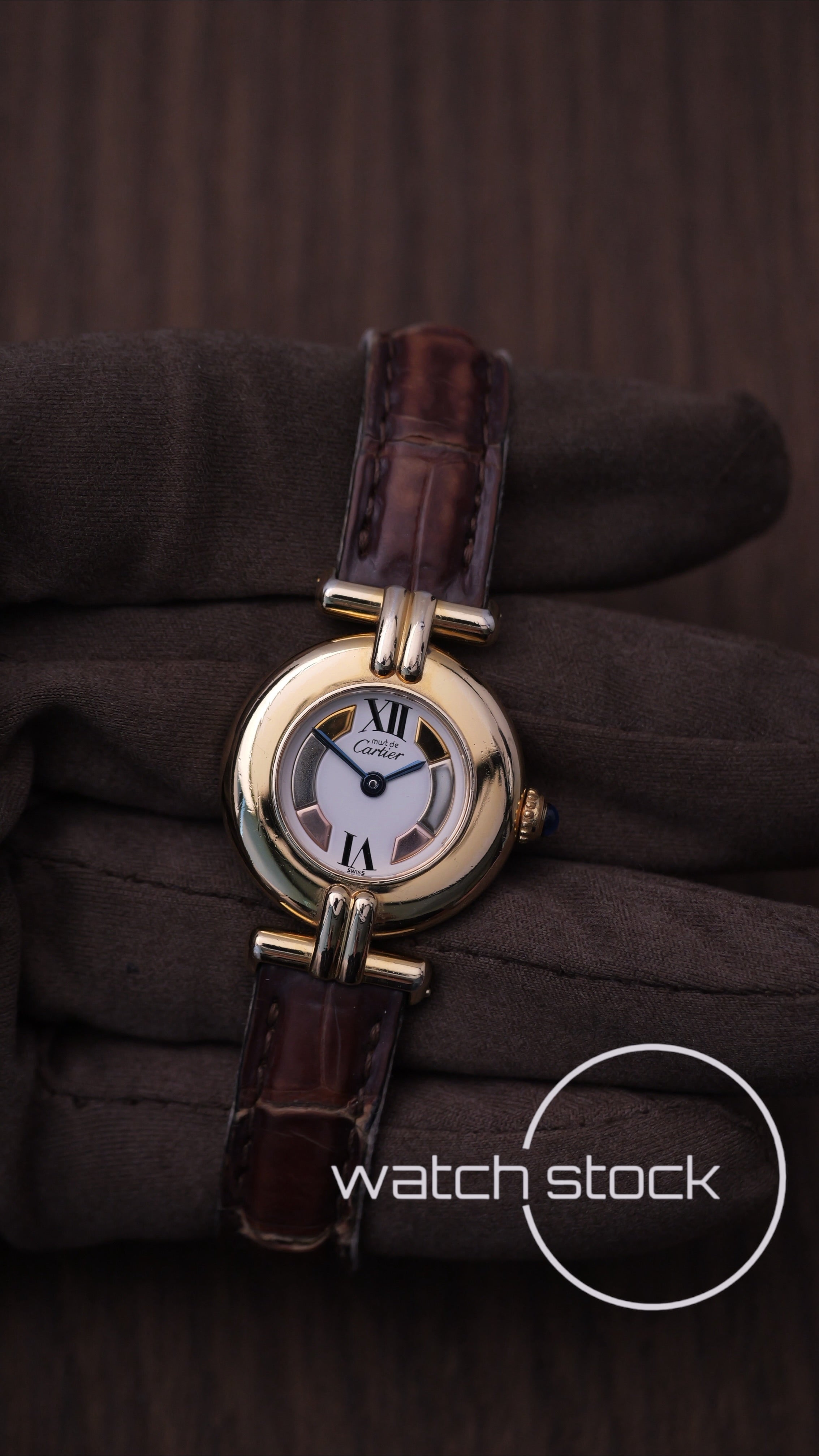 Cartier vermeil colisee 24mm ref. 590002 quartz