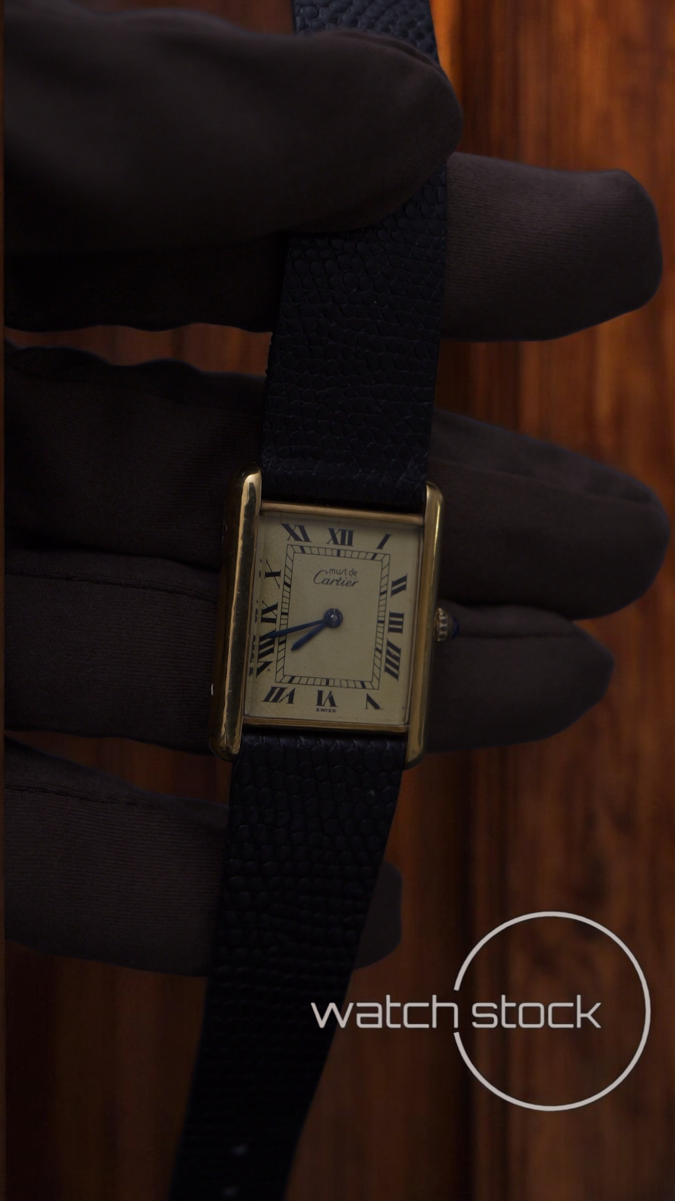 Cartier tank vermeil argent plaque caramel dial quarz tg.6 grande APPENA REVISIONATO