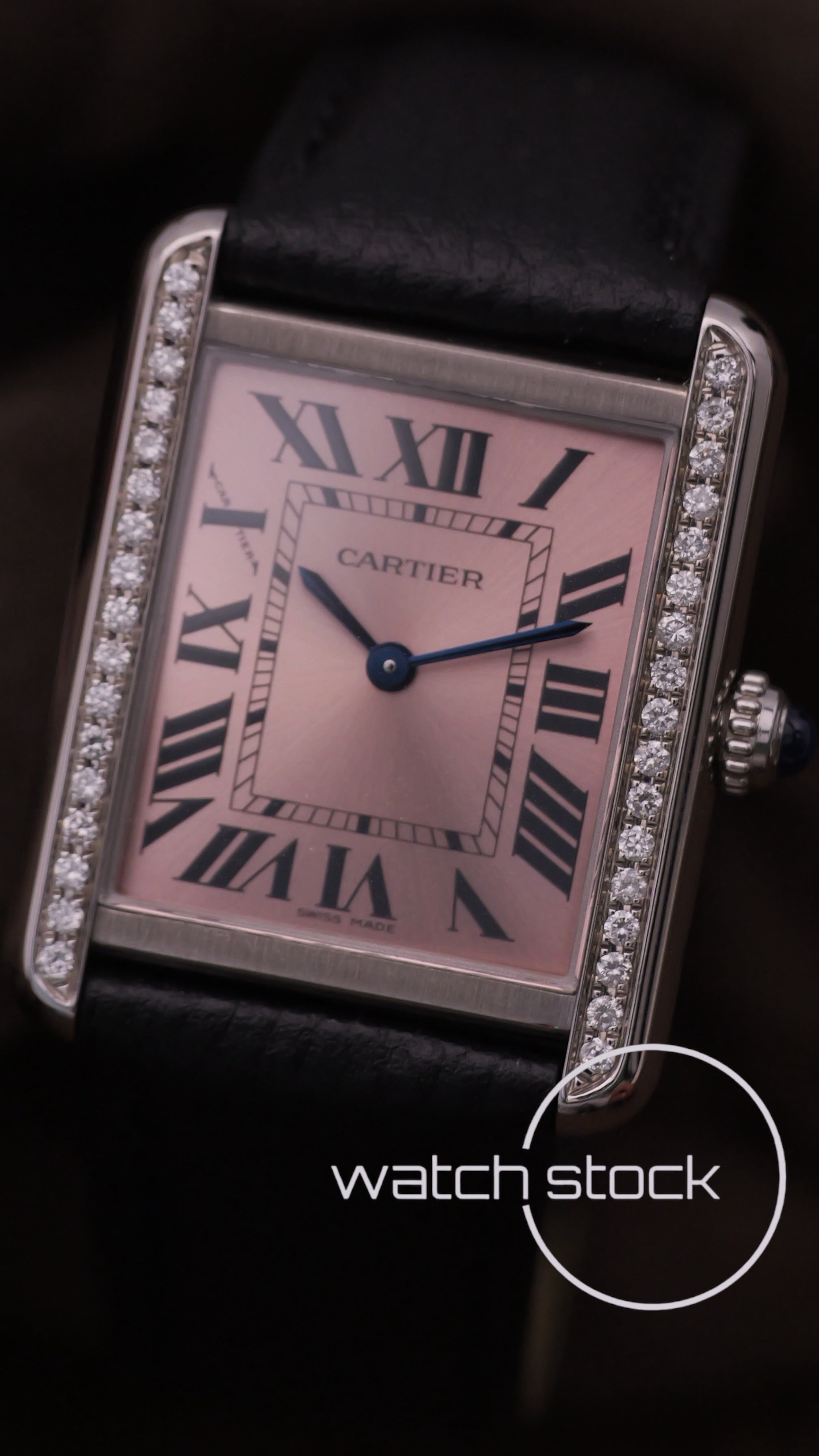 Cartier Tank Solo Rose dial diamond Ref W5200000 S/M 31x25mm Full set 2019 Edizione Speciale Boutique Parigi