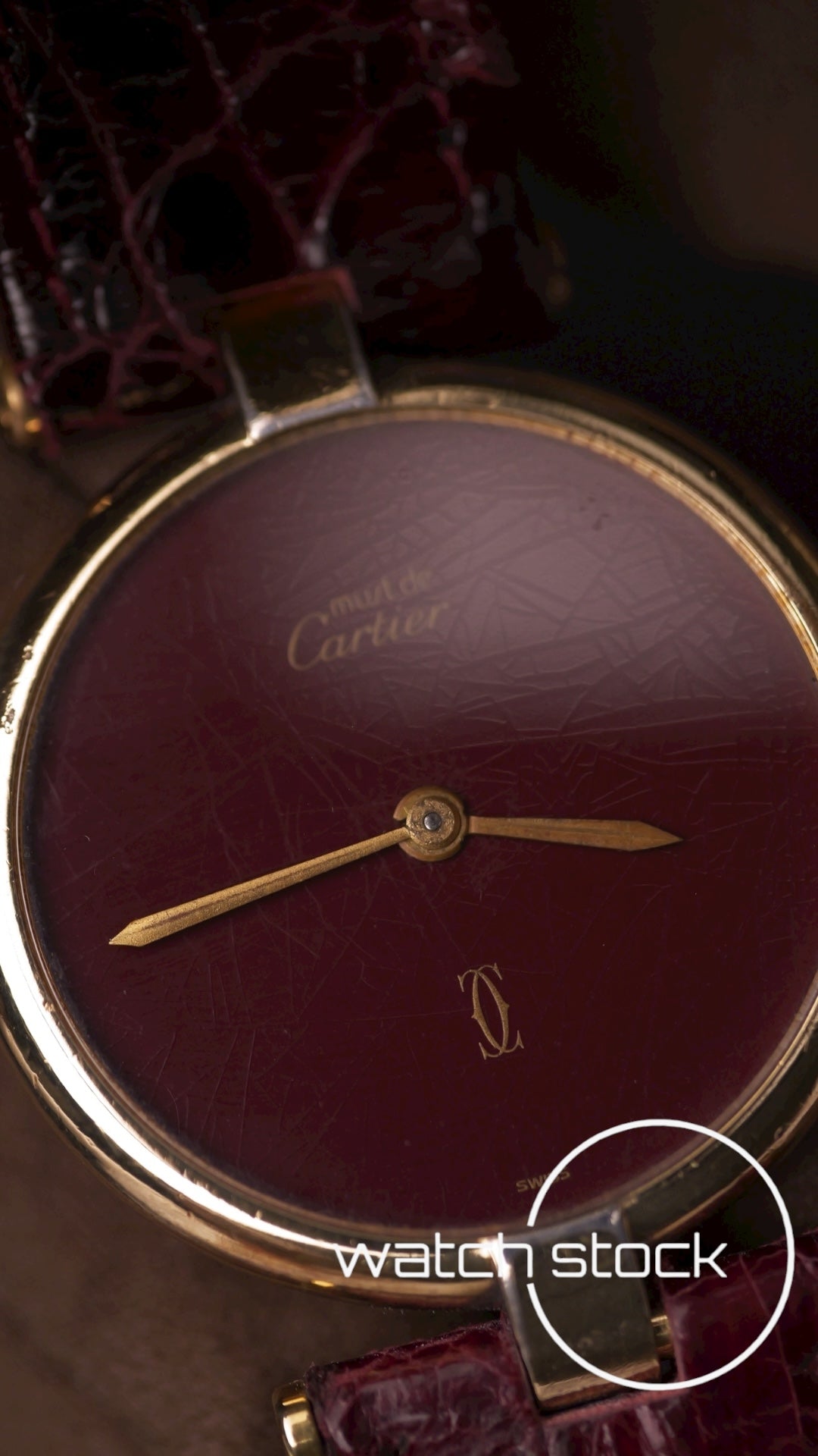 Cartier Vendomme quadrante Burgundy spyder anno 1990