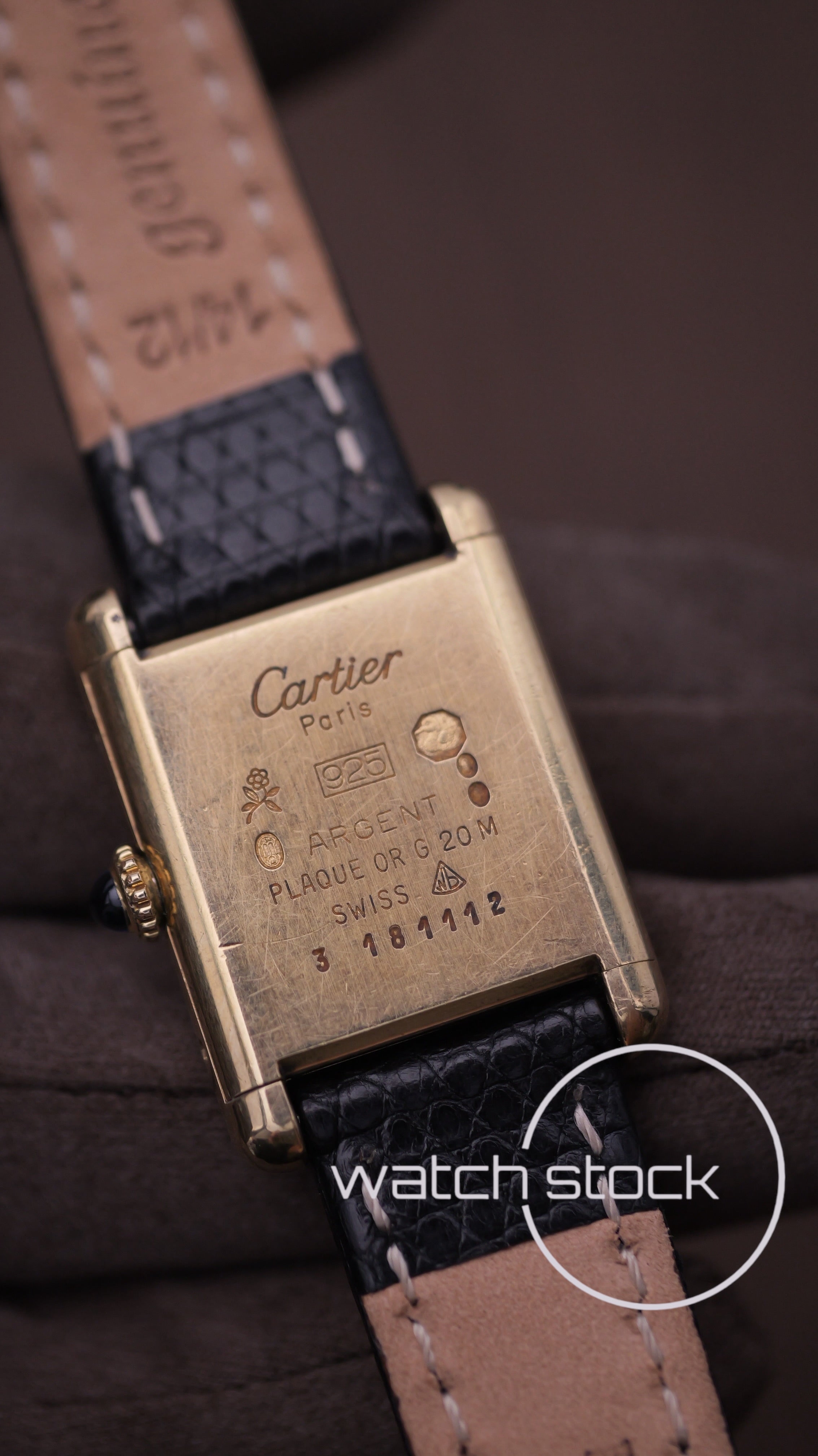 Cartier Tank TG3 Black Dial 1980