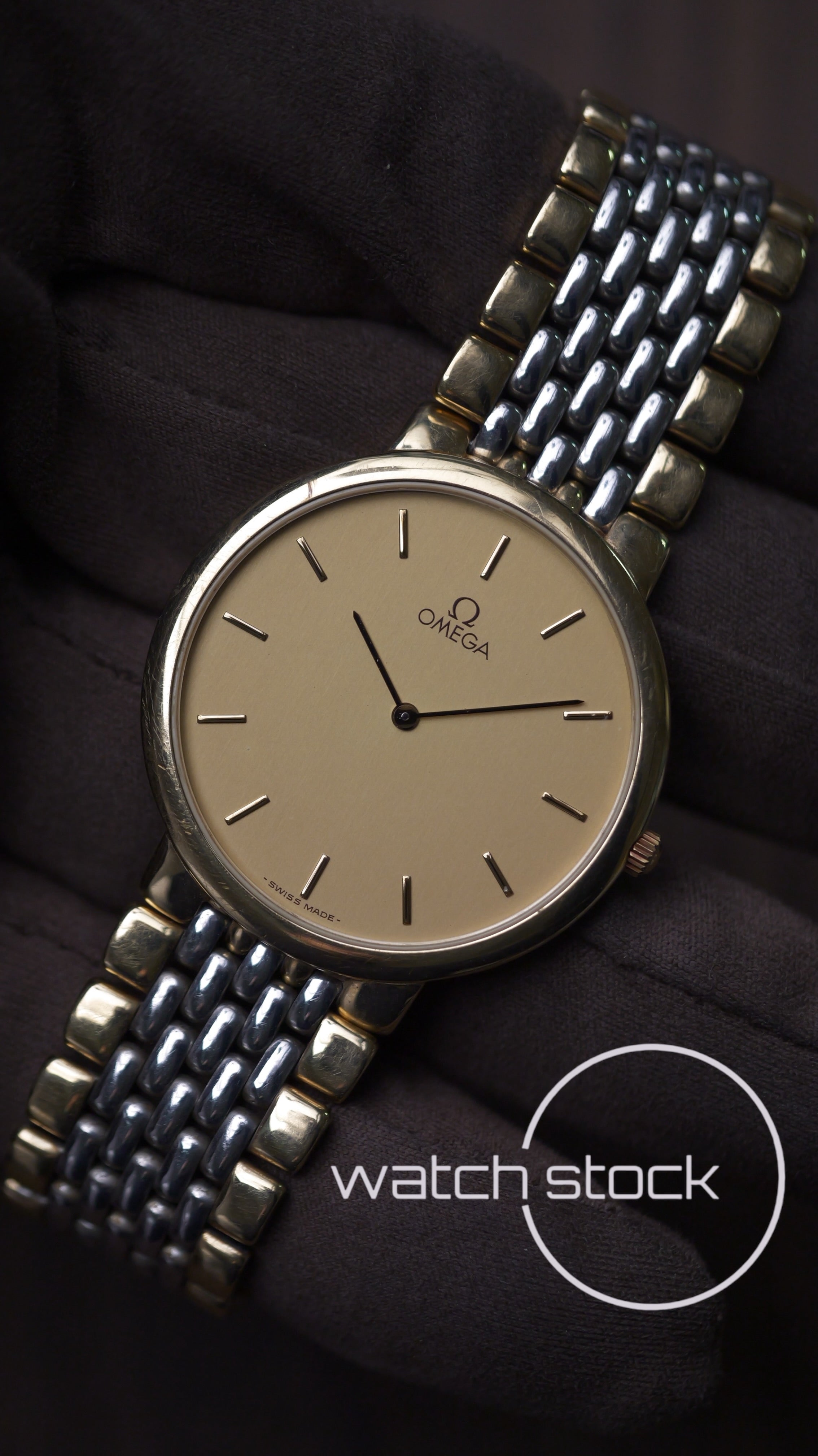 Omega De ville 1986 vintage bracciale integrato con sticker Quartz