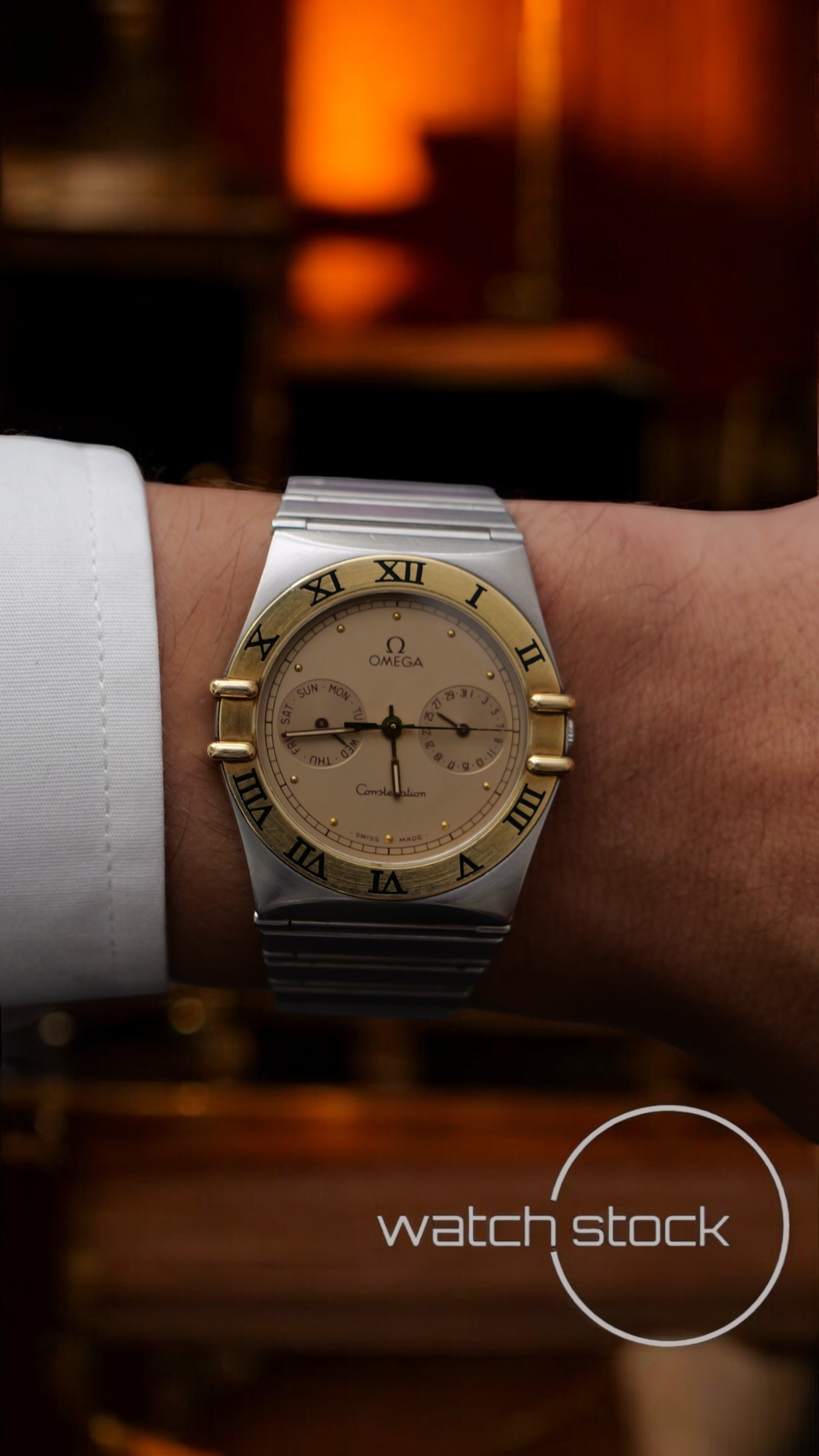 Omega constellation daydate quarz (34mm) yellow dial vintage