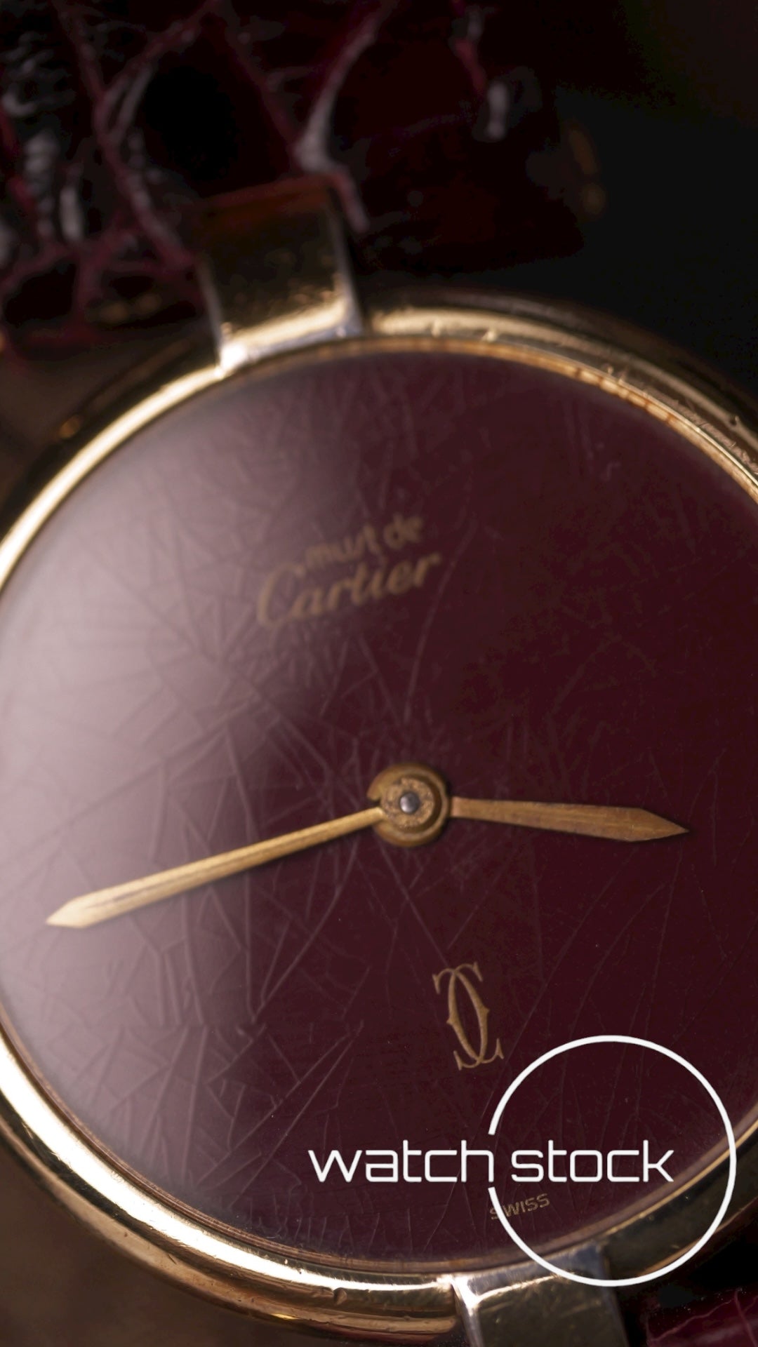 Cartier Vendomme quadrante Burgundy spyder anno 1990