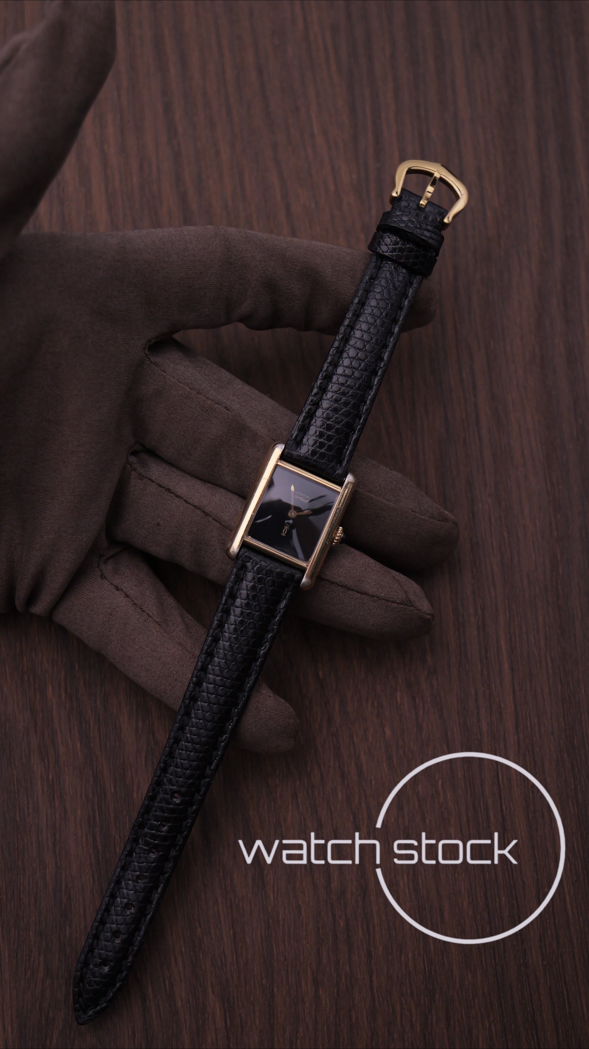 Cartier Tank TG3 Black Dial 1980