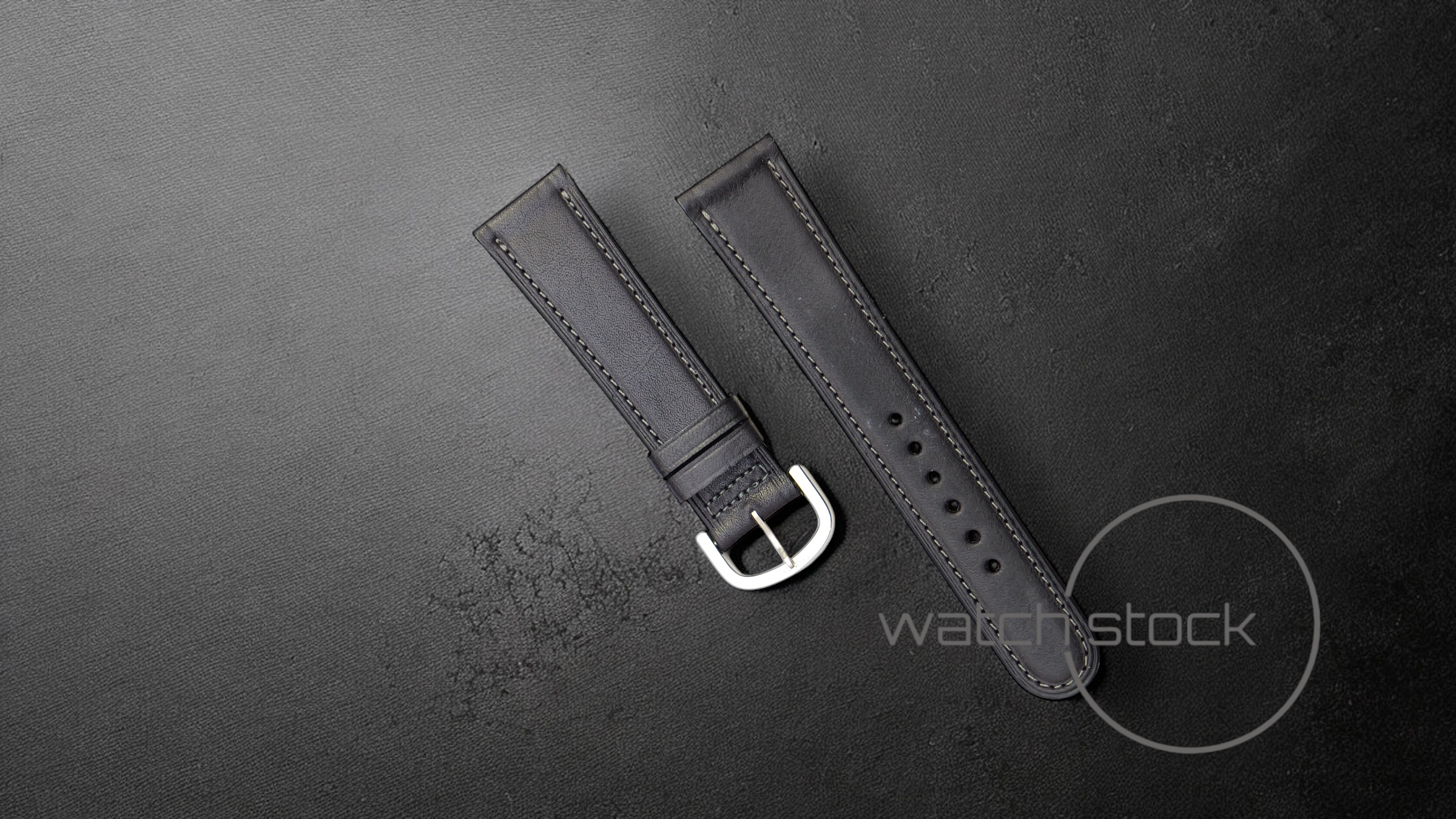 Cinturino Longines in pelle nero con fibbia loggata ansa 21mm