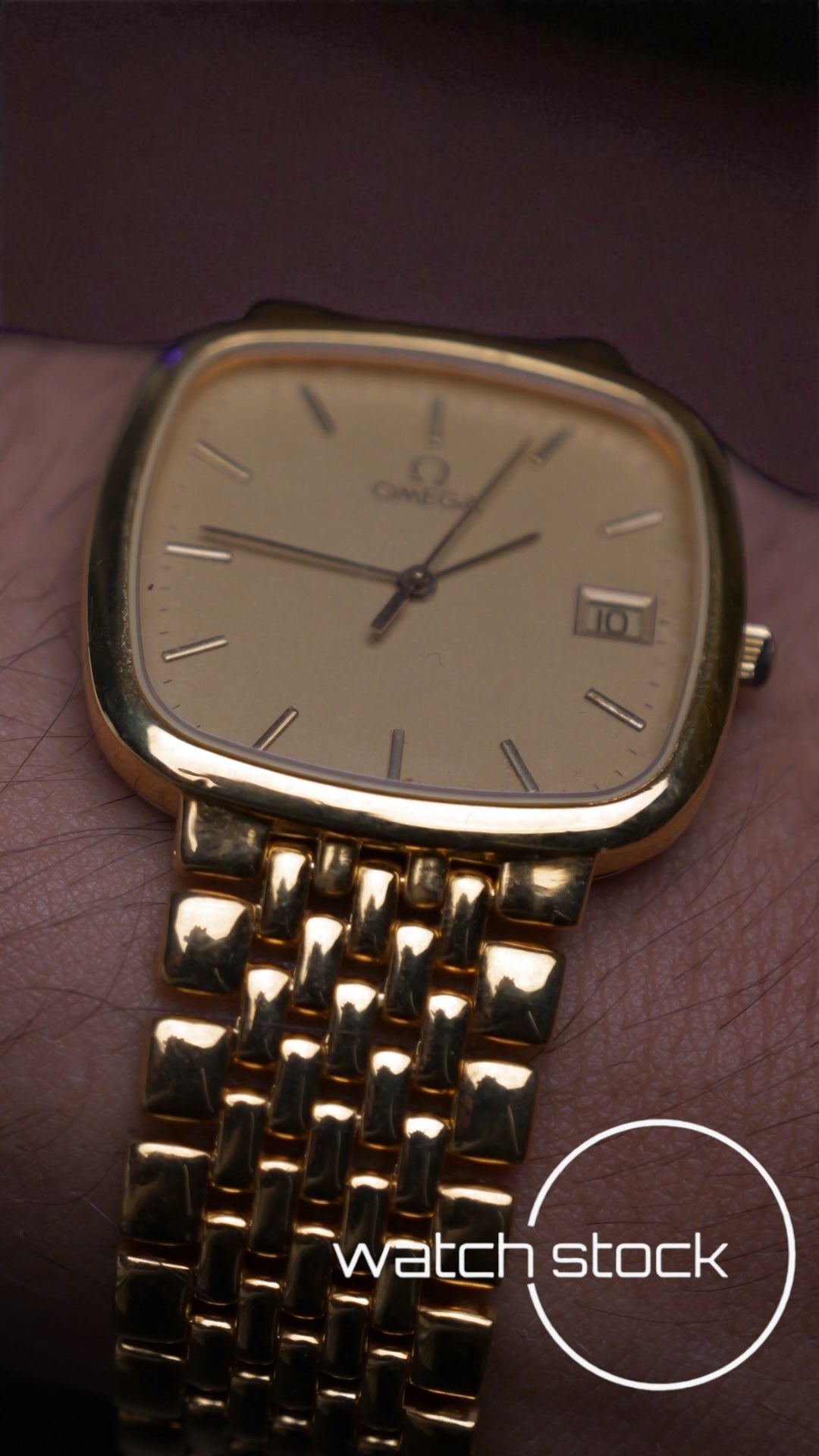 Omega de ville bracciale chicchi di riso placcato oro ref: 39508772 anno 1989