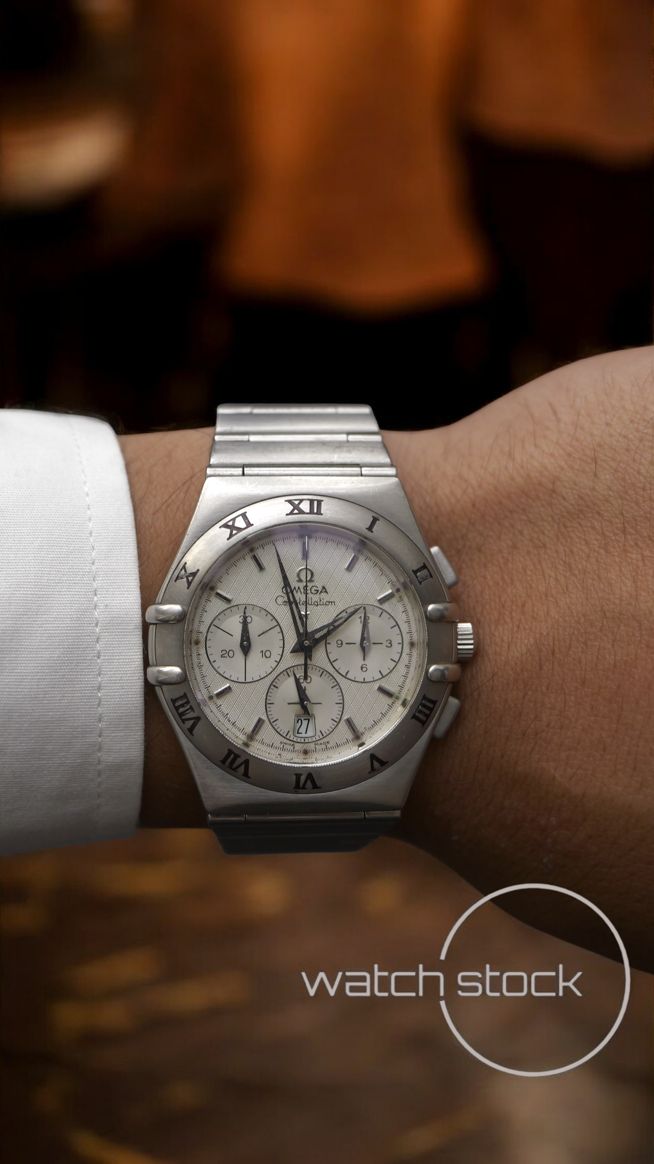 Omega constellation double Eagle chrono (39mm) white dial with box