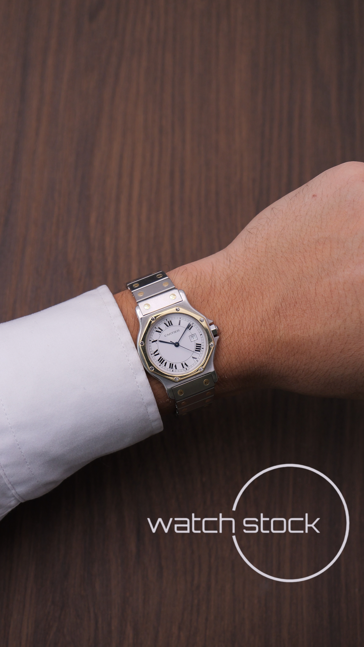 Cartier santos Octagon 30mm acciaio oro Large men ref.2966 Automatic