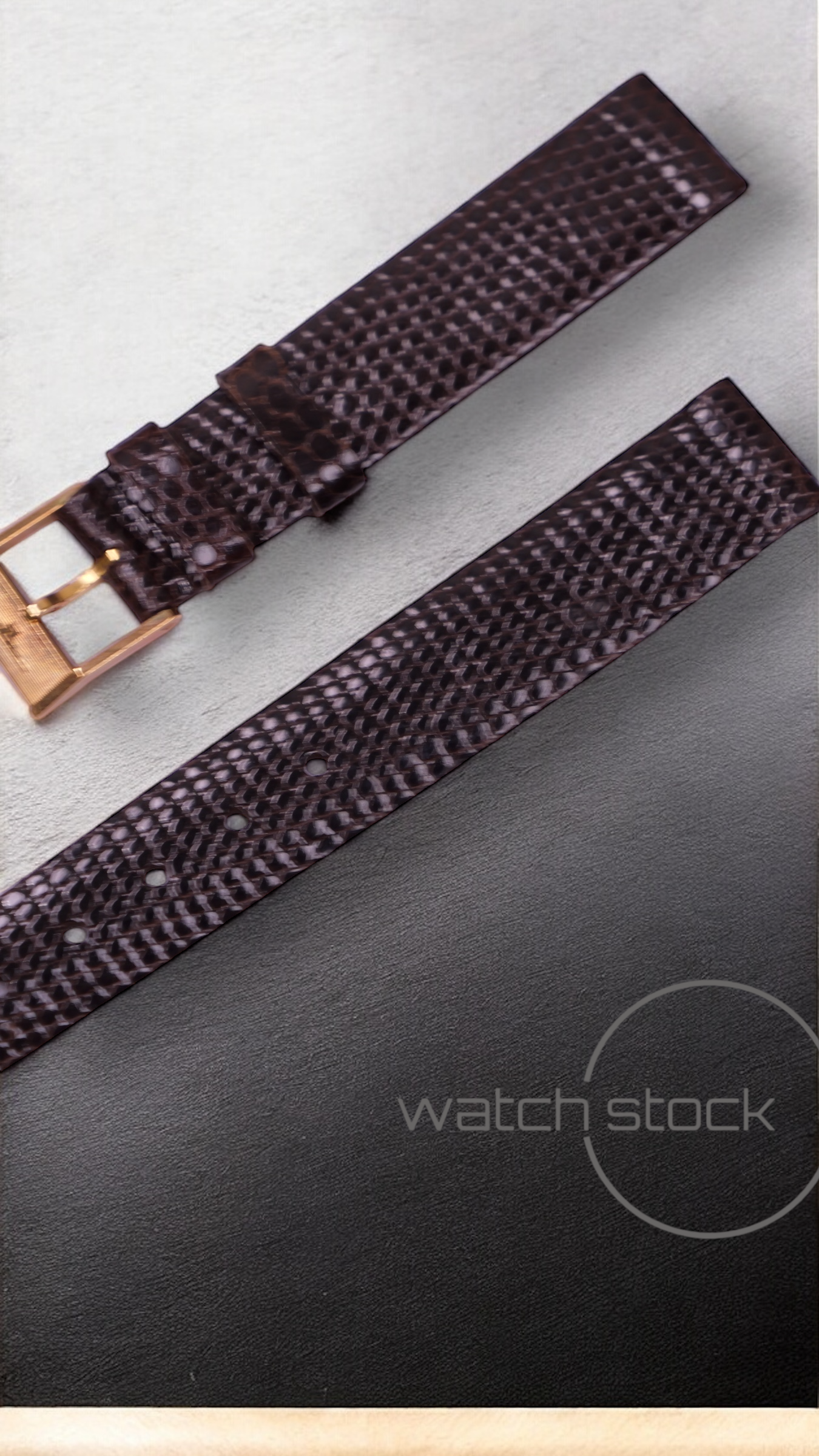 Cinturino Longines in pelle di rettile marrone con fibbia loggata ansa 14mm