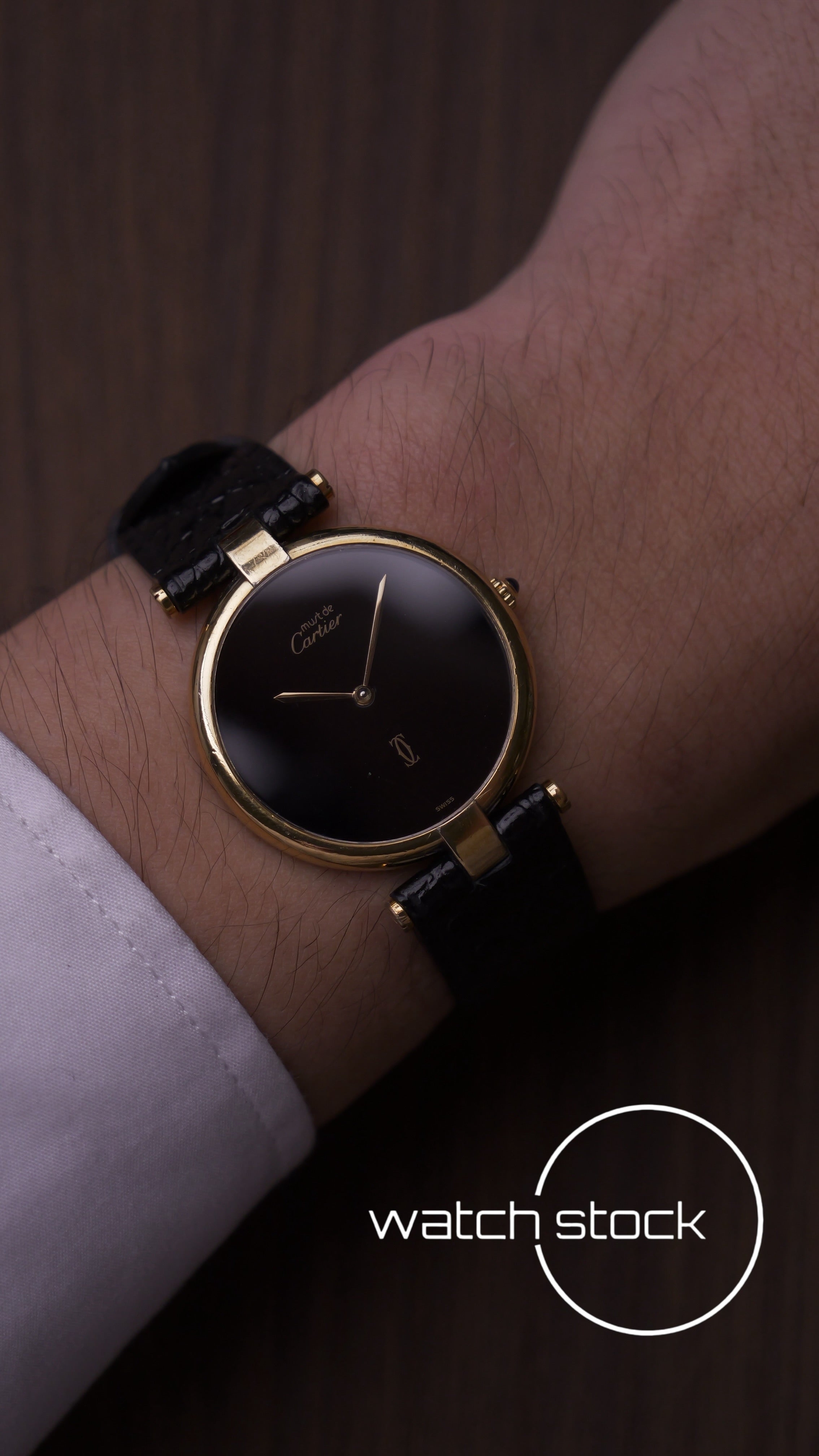 Cartier Vendome 30mm black dial unisex 1990