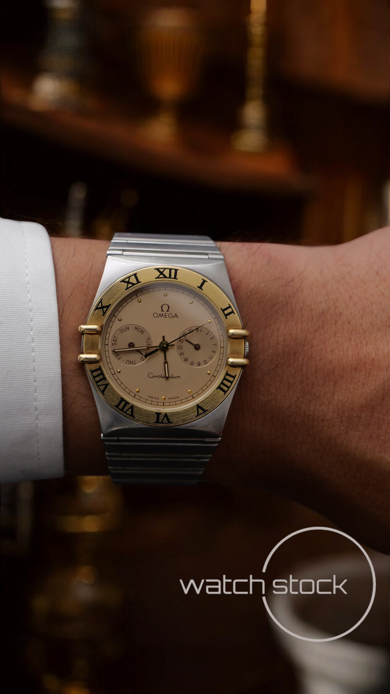 Omega constellation daydate quarz (34mm) yellow dial vintage