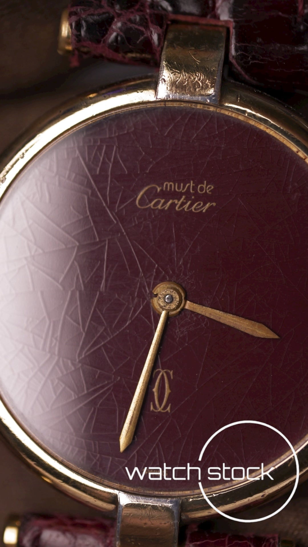 Cartier Vendomme quadrante Burgundy spyder anno 1990