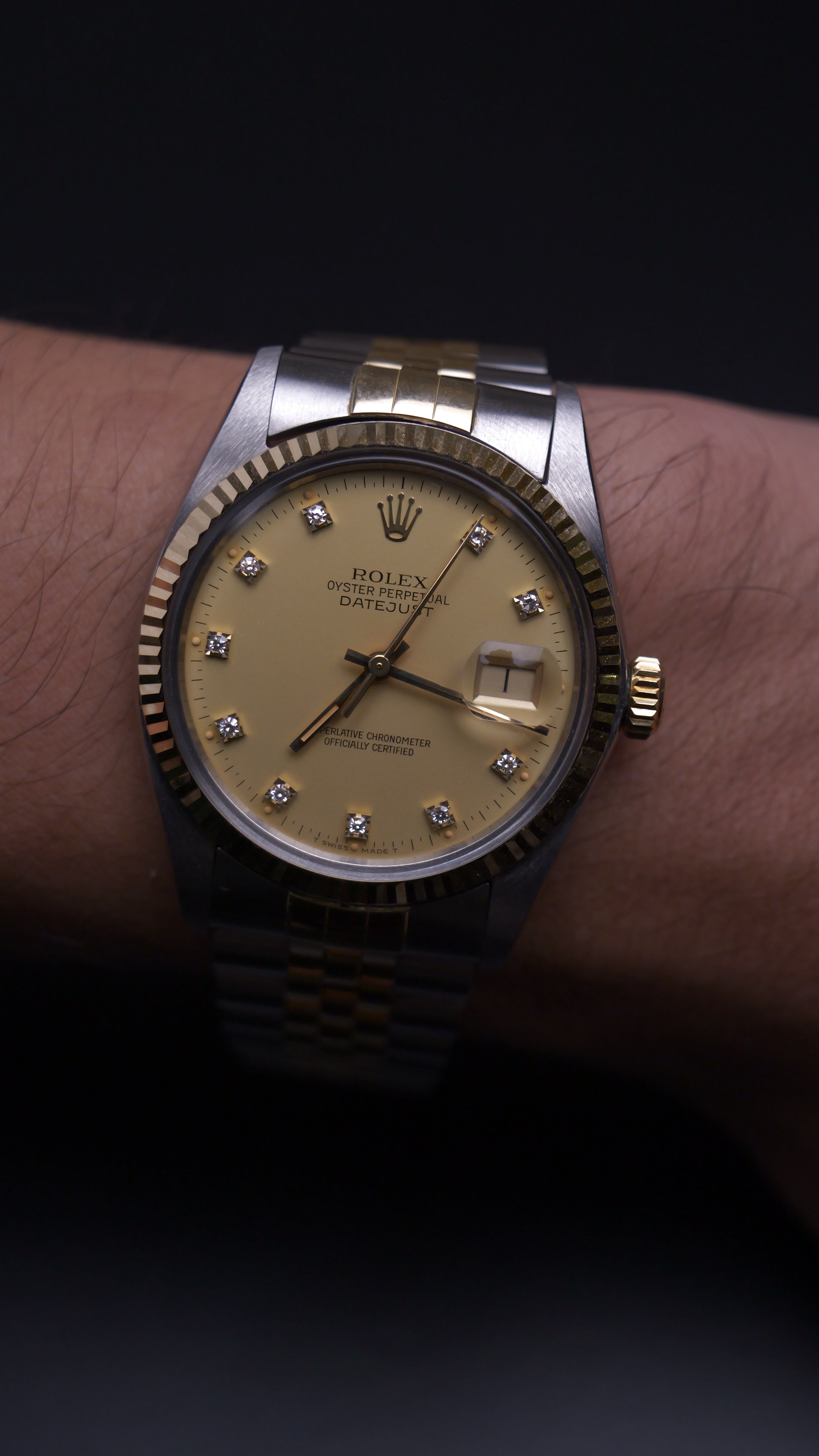 Rolex Datejust acciaio oro e diamanti 36mm ref.16013 full set