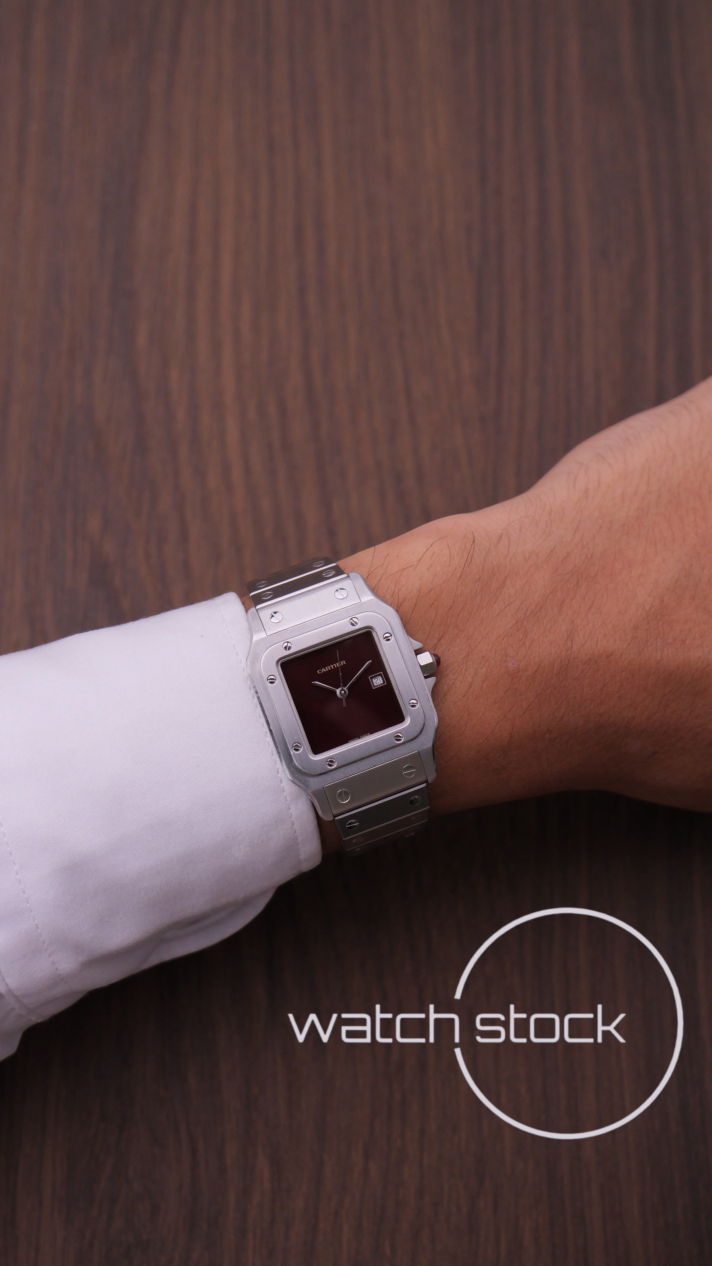 Cartier santos carre burgundy 29x41mm men ref.2960 Automatic