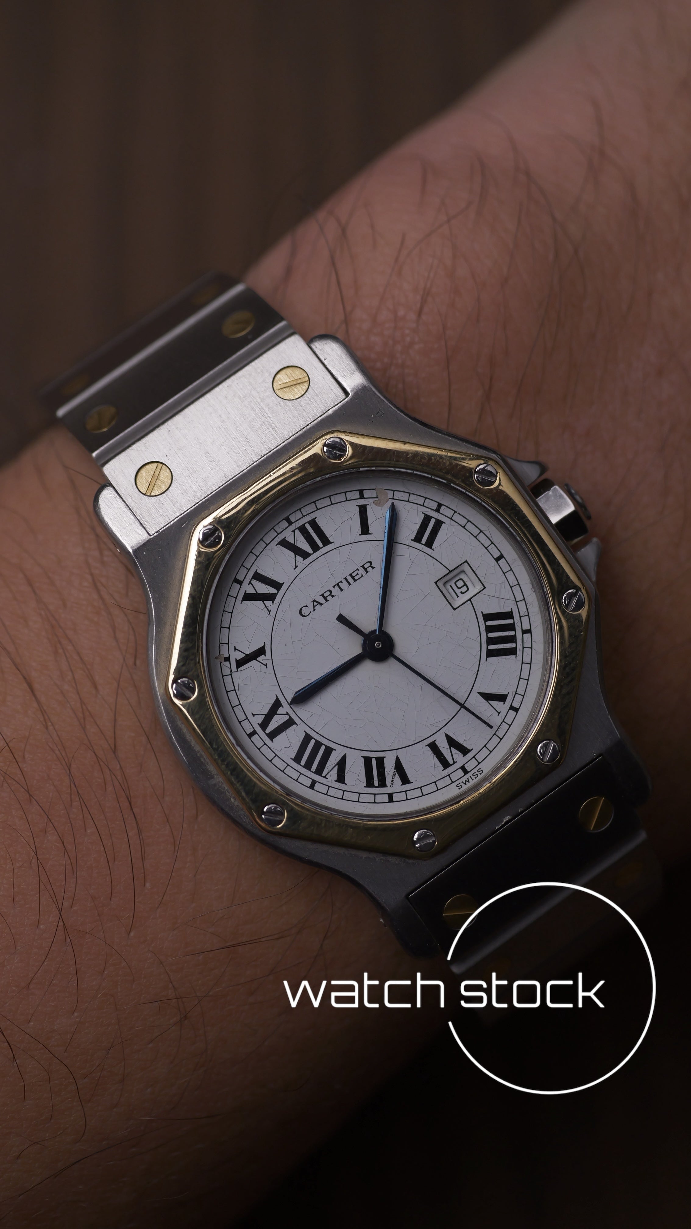 Cartier santos Octagon 30mm Large men ref.2966 Automatic